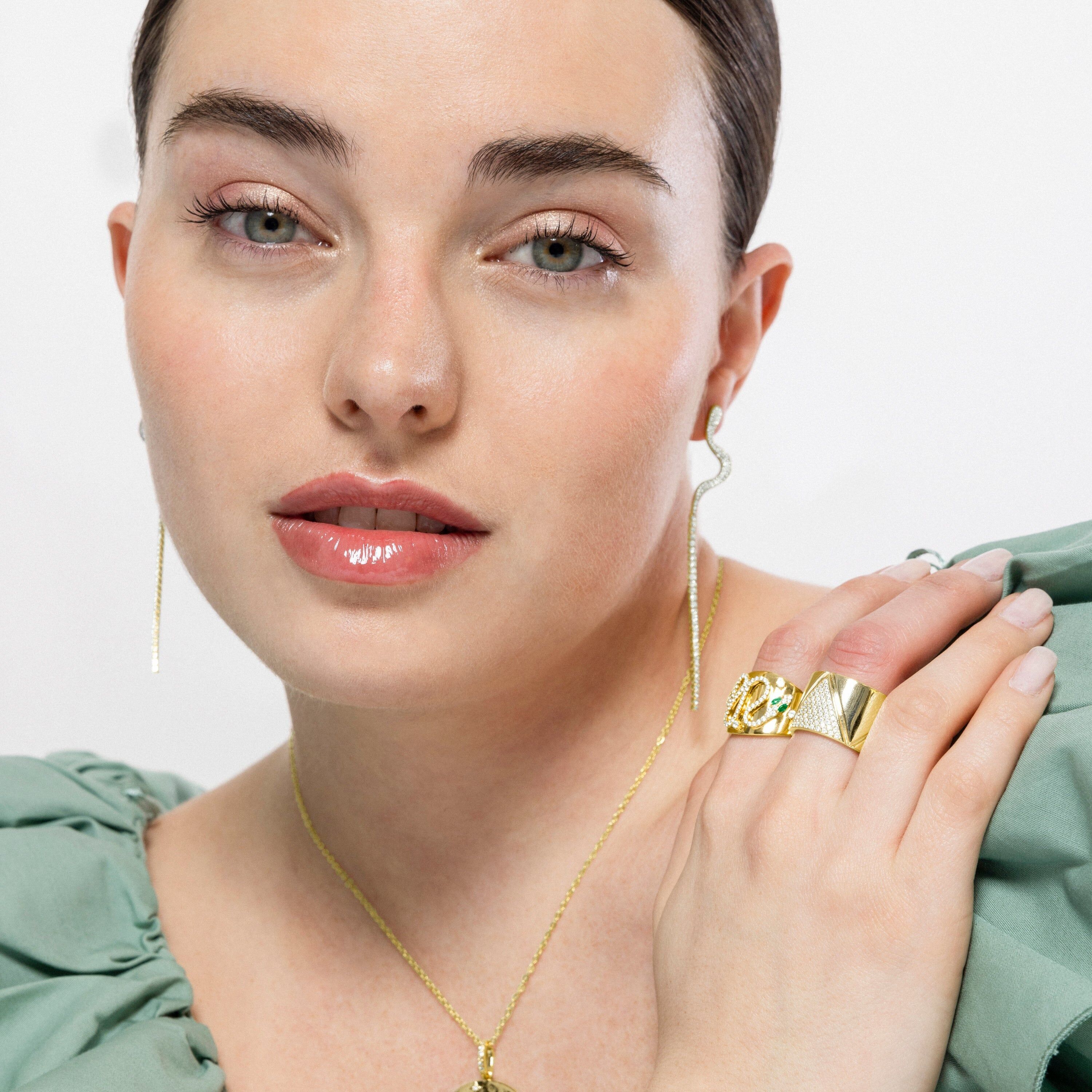 Anello Luxenter in argento sterling 925 e zirconi lucenti rifinito in oro giallo 18 carati - Keeli