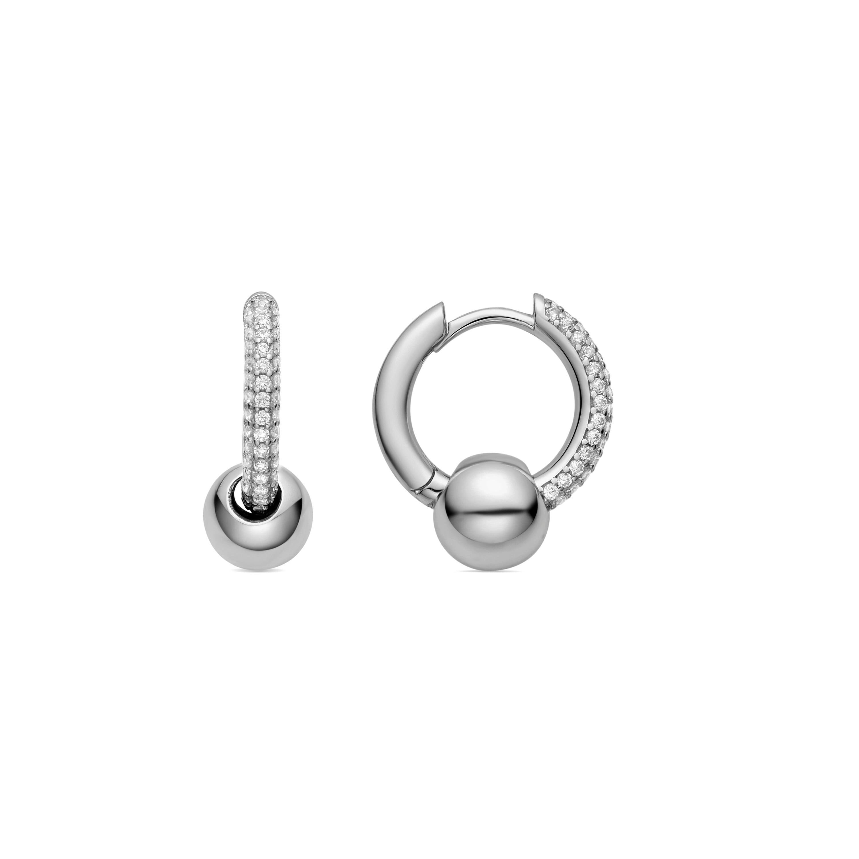 Orecchini Luxenter in Argento Sterling 925 e Zirconi Lucidi rifiniti in rodio - Kigen