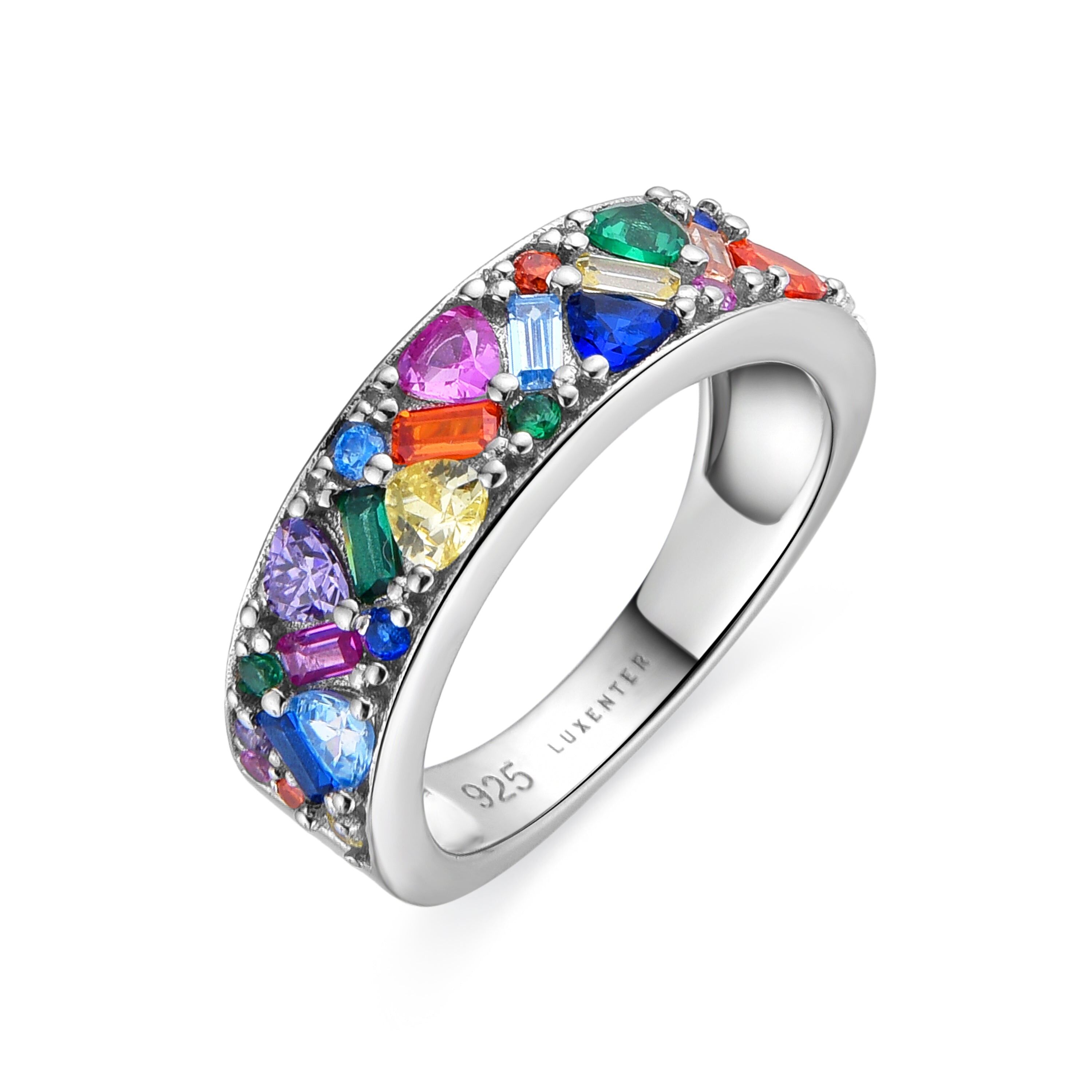 Anello Luxenter in Argento 925 e Zirconi Multicolor con finitura rodiata - Tonmei