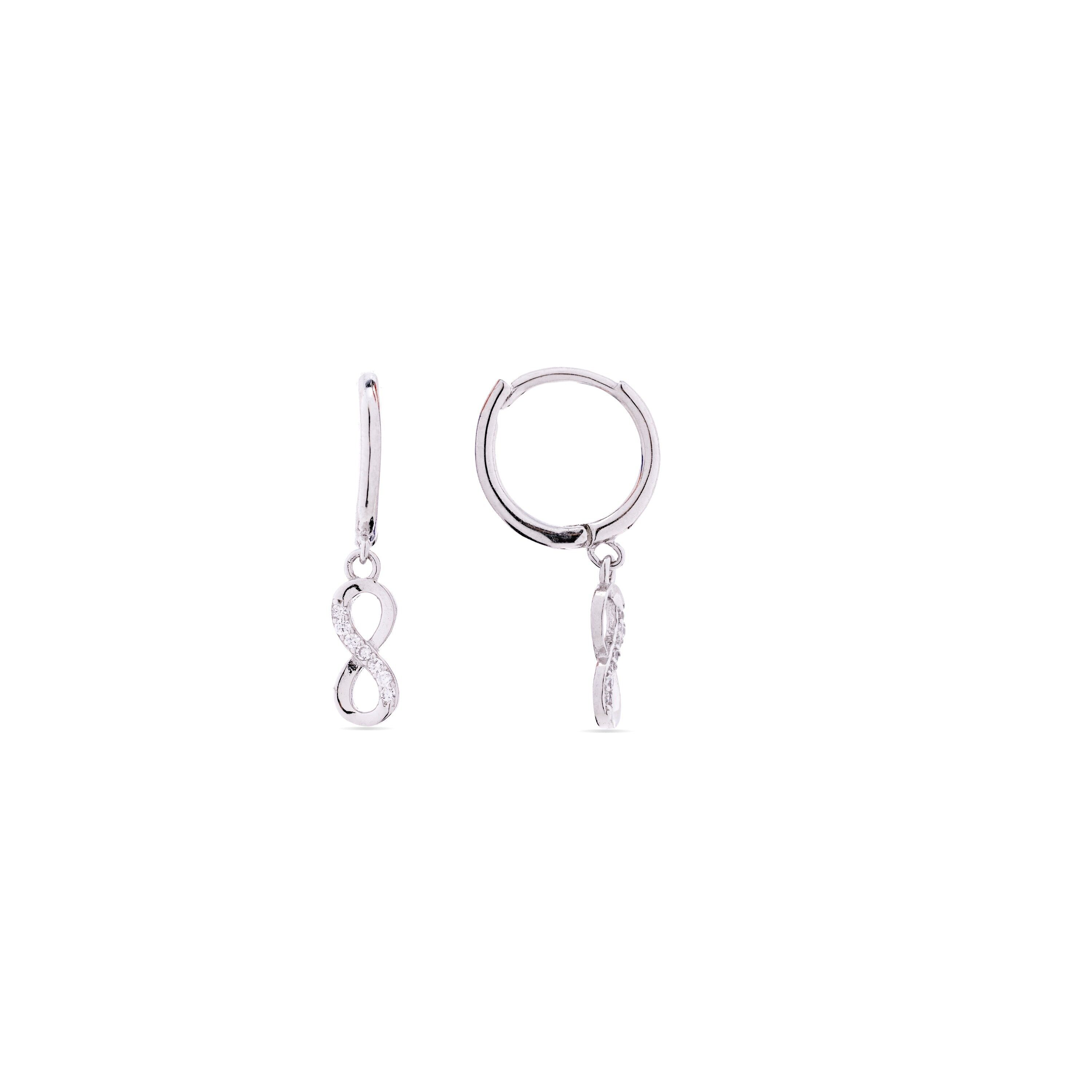 Orecchini Luxenter in argento sterling 925 e zirconi lucidi con finitura rodio - Infinito