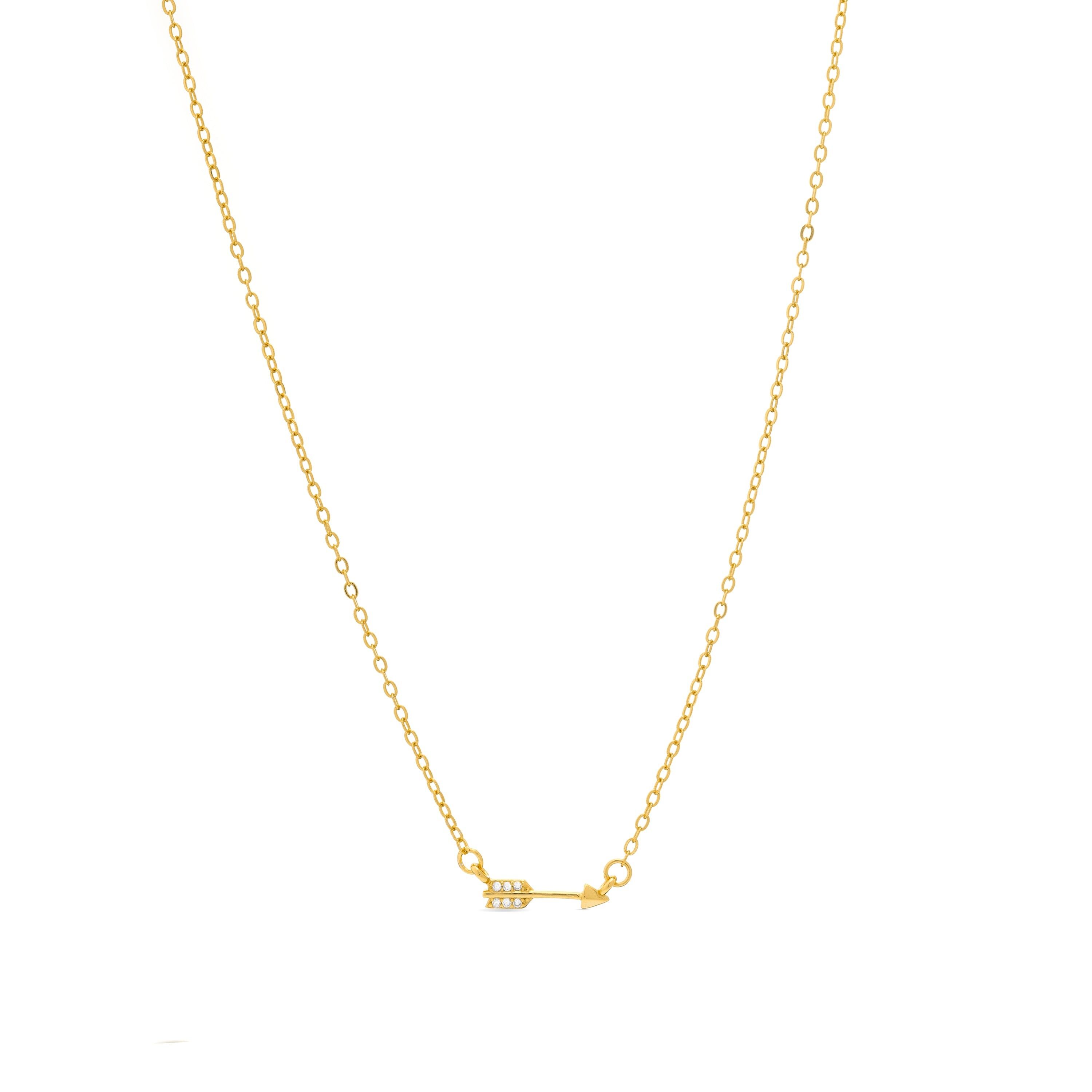 Collana Luxenter in argento sterling 925 e zirconi lucenti con finitura in oro giallo 18 carati - Freccia