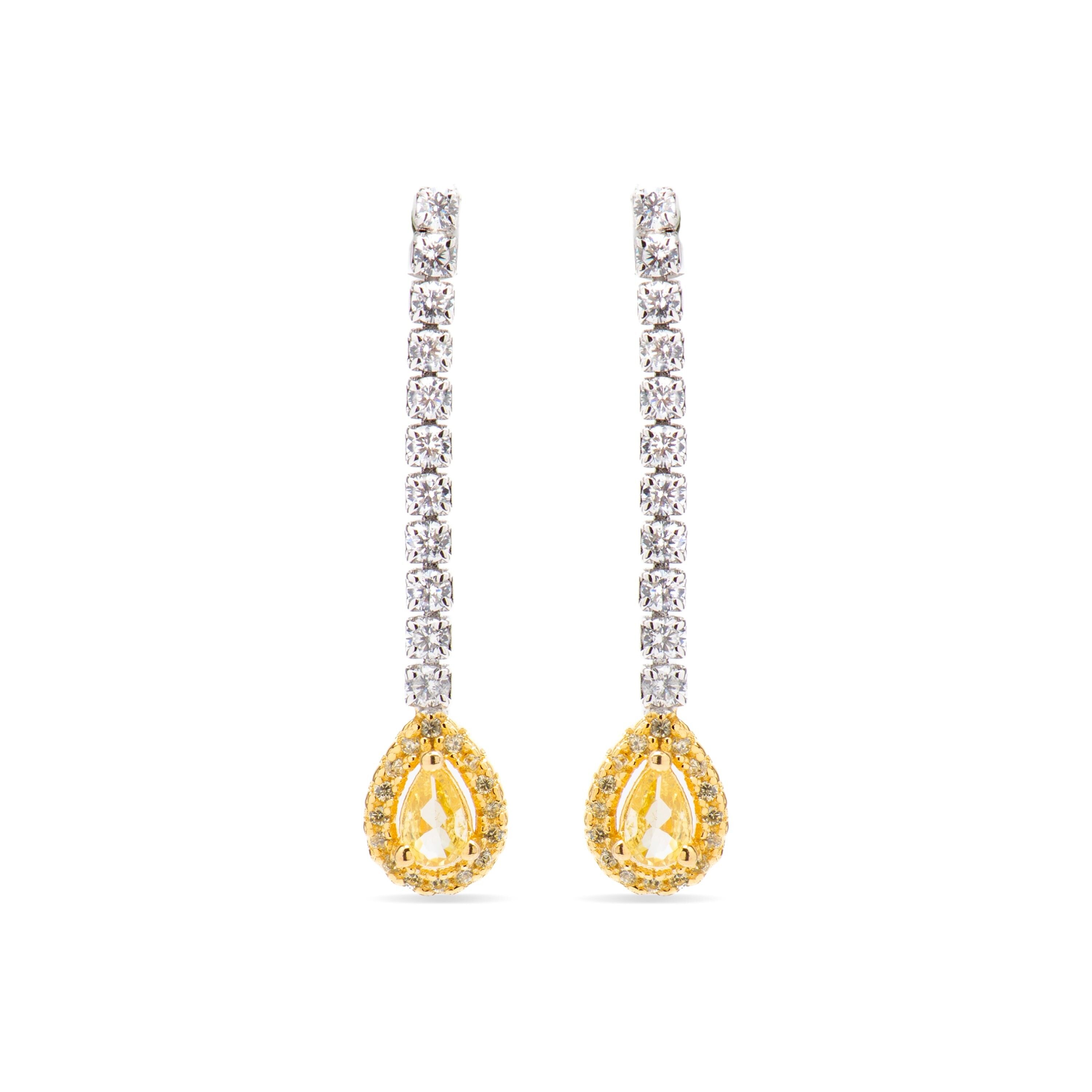 Orecchini Luxenter in Argento Sterling 925 e Padparadscha rifiniti in rodio - Lied