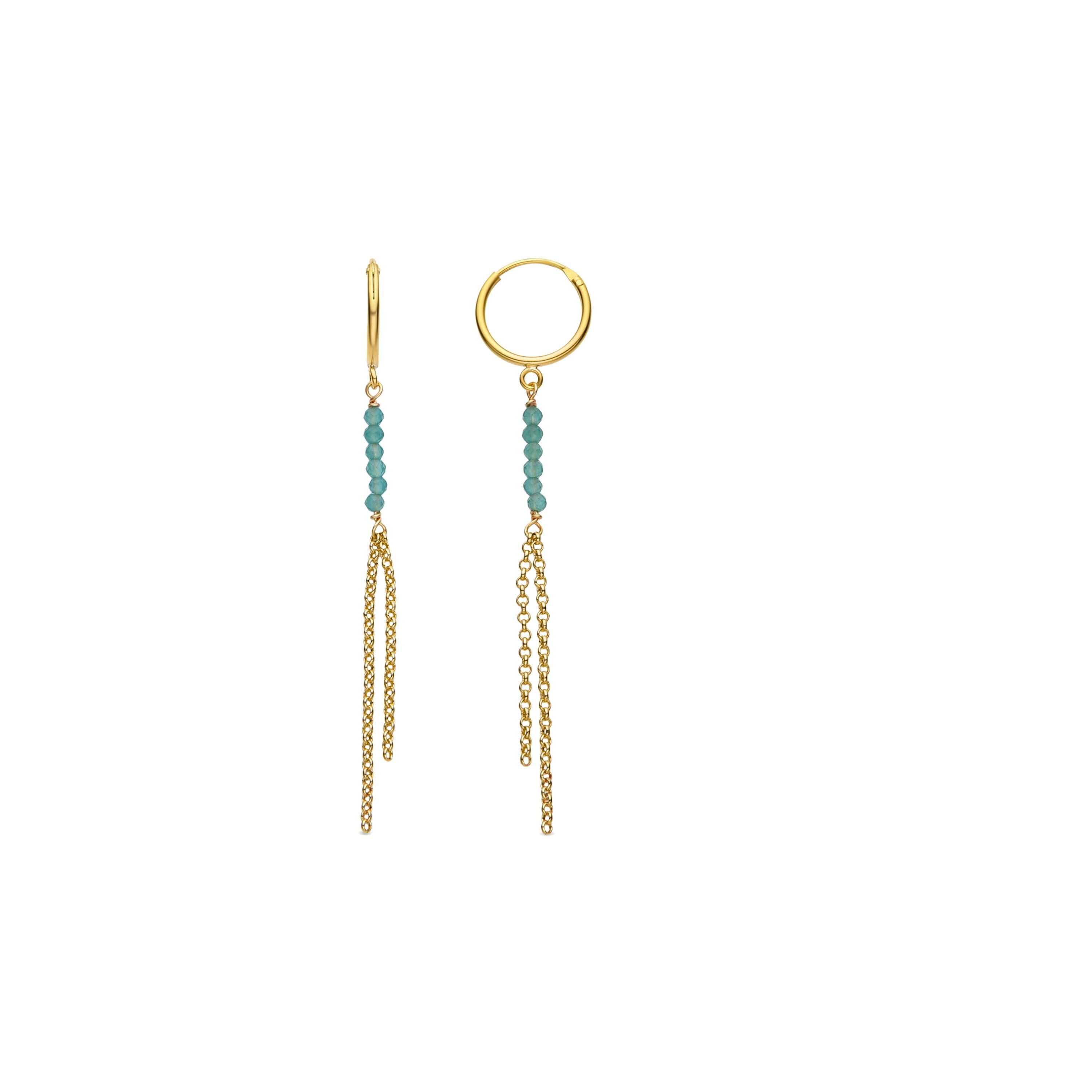 Orecchini Luxenter in argento sterling 925 e cristallo verde rifiniti in oro giallo 18 carati - Zodum