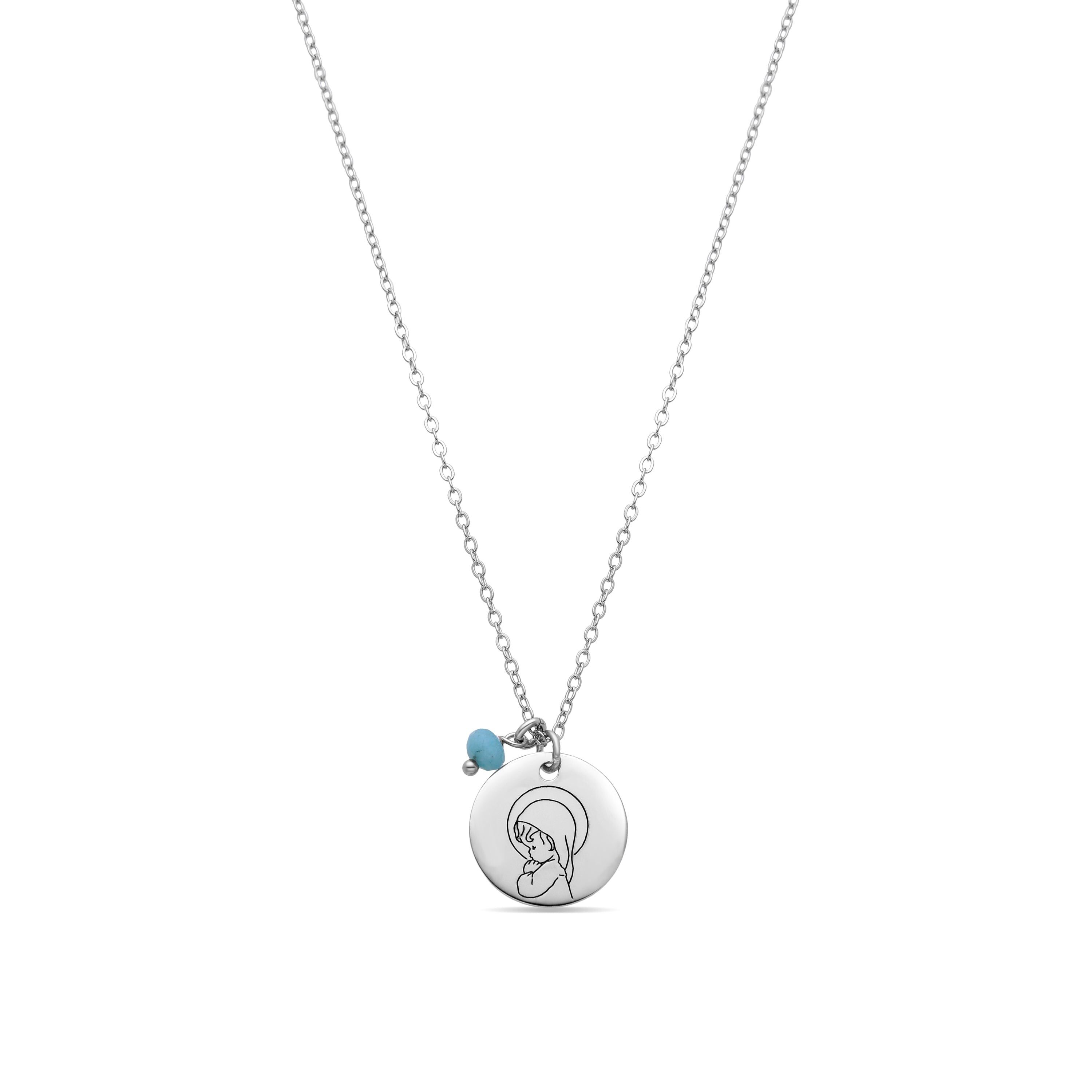 Collana Luxenter in argento sterling 925 e cristallo blu con finitura in oro giallo 18 carati - Ragazza