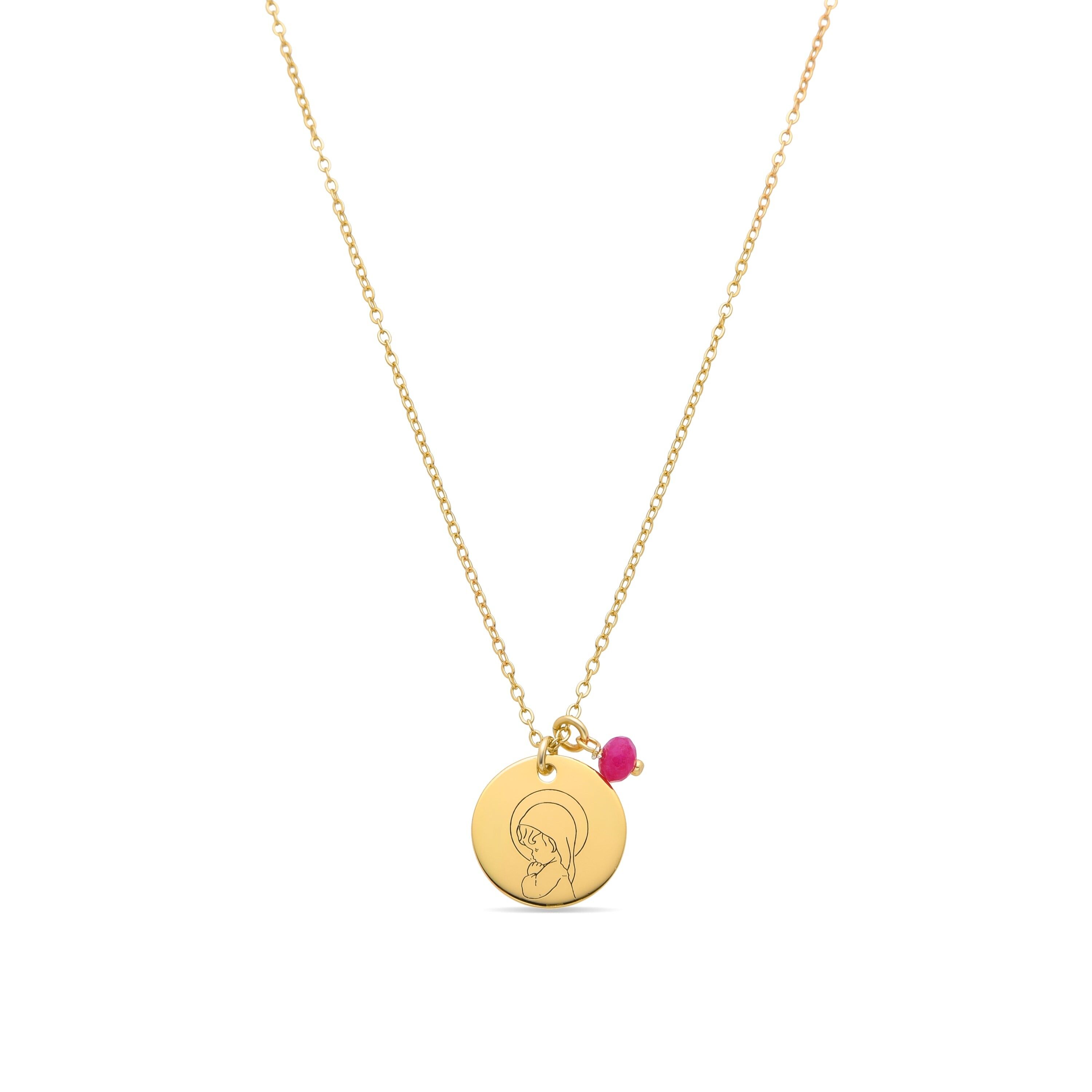Collana Luxenter in argento Sterling 925 e cristallo rosa rifinita in oro giallo 18k - Ragazza