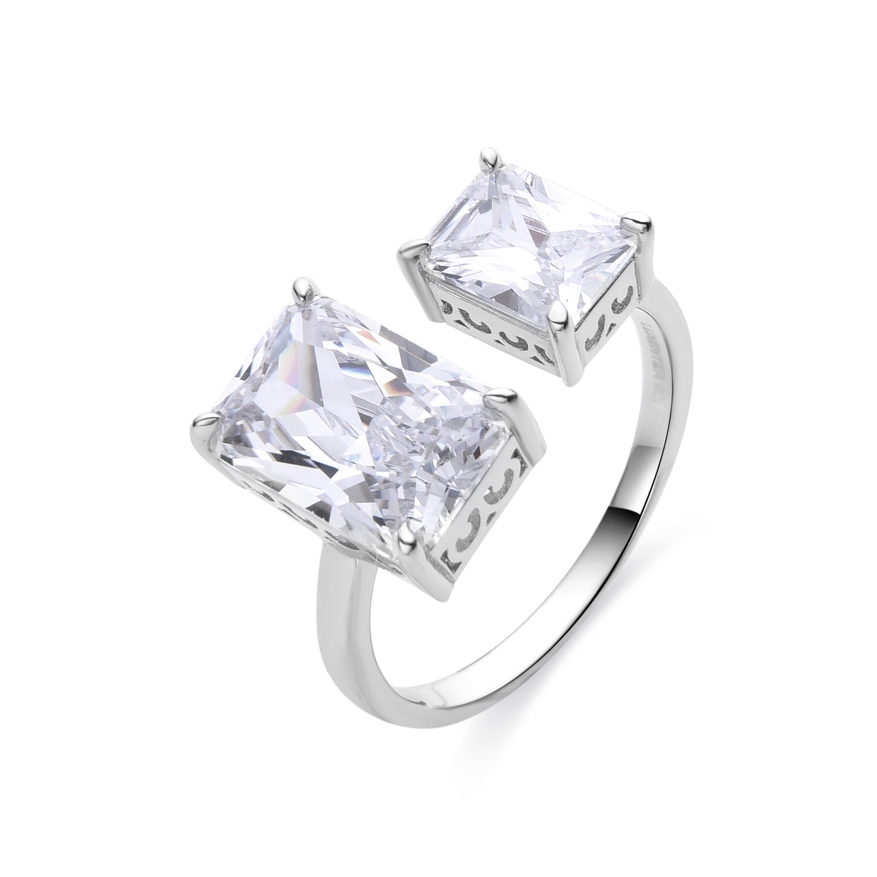 Anello Luxenter in Argento Sterling 925 e Zirconi Lucidi rifiniti in rodio - Oyaky