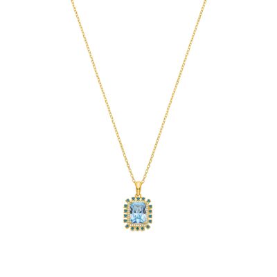 Collar Luxenter de Plata de Ley 925 y Circonita Multicolor acabado en oro amarillo de 18k - Dakko