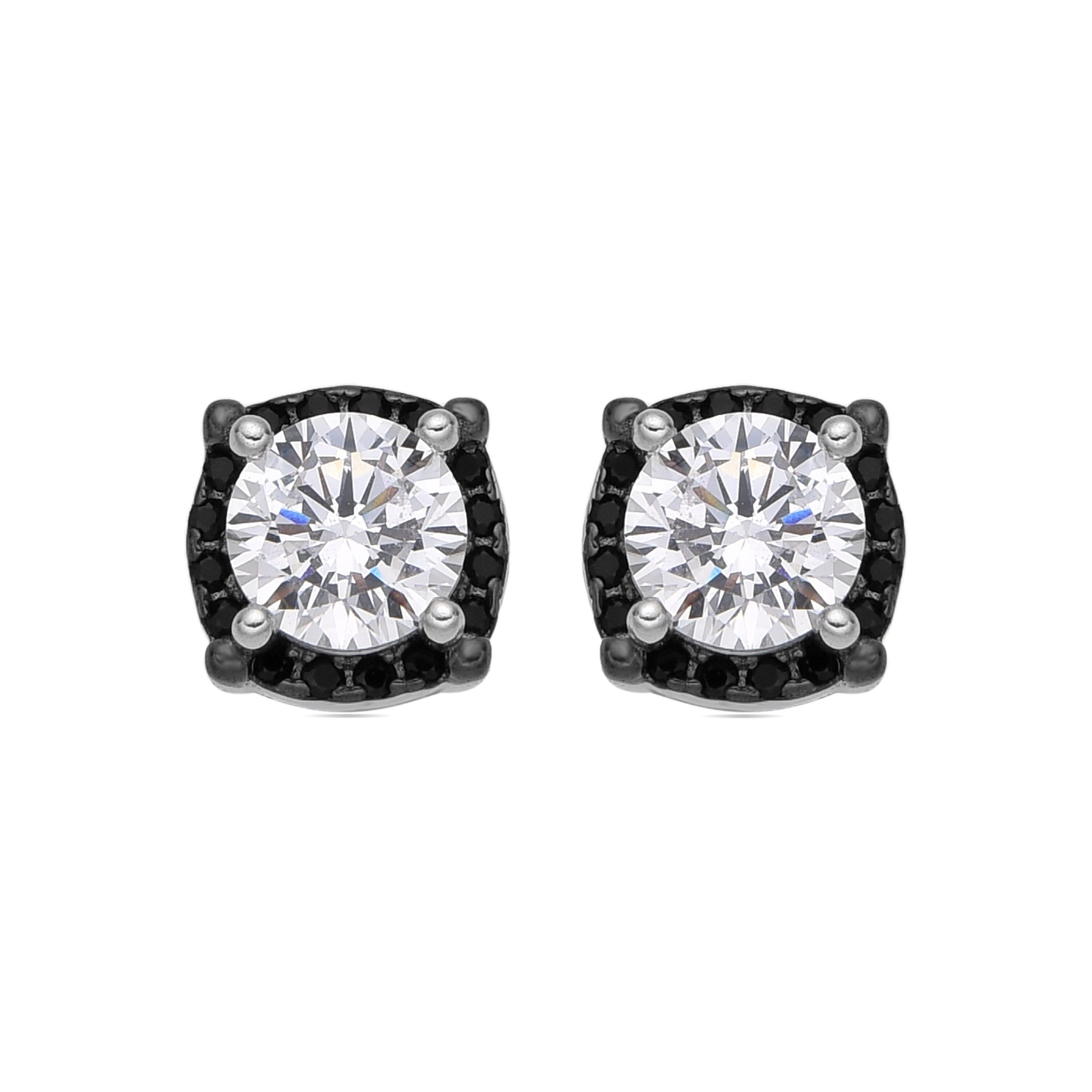 Luxenter Ohrringe aus 925 Sterling Silber und Onyx Zirkonia mit Rhodium-Finish - Lehak