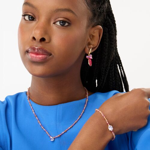 Collar Luxenter de Plata de Ley 925 y Circonita Morganita acabado en oro amarillo de 18k - Lyonis