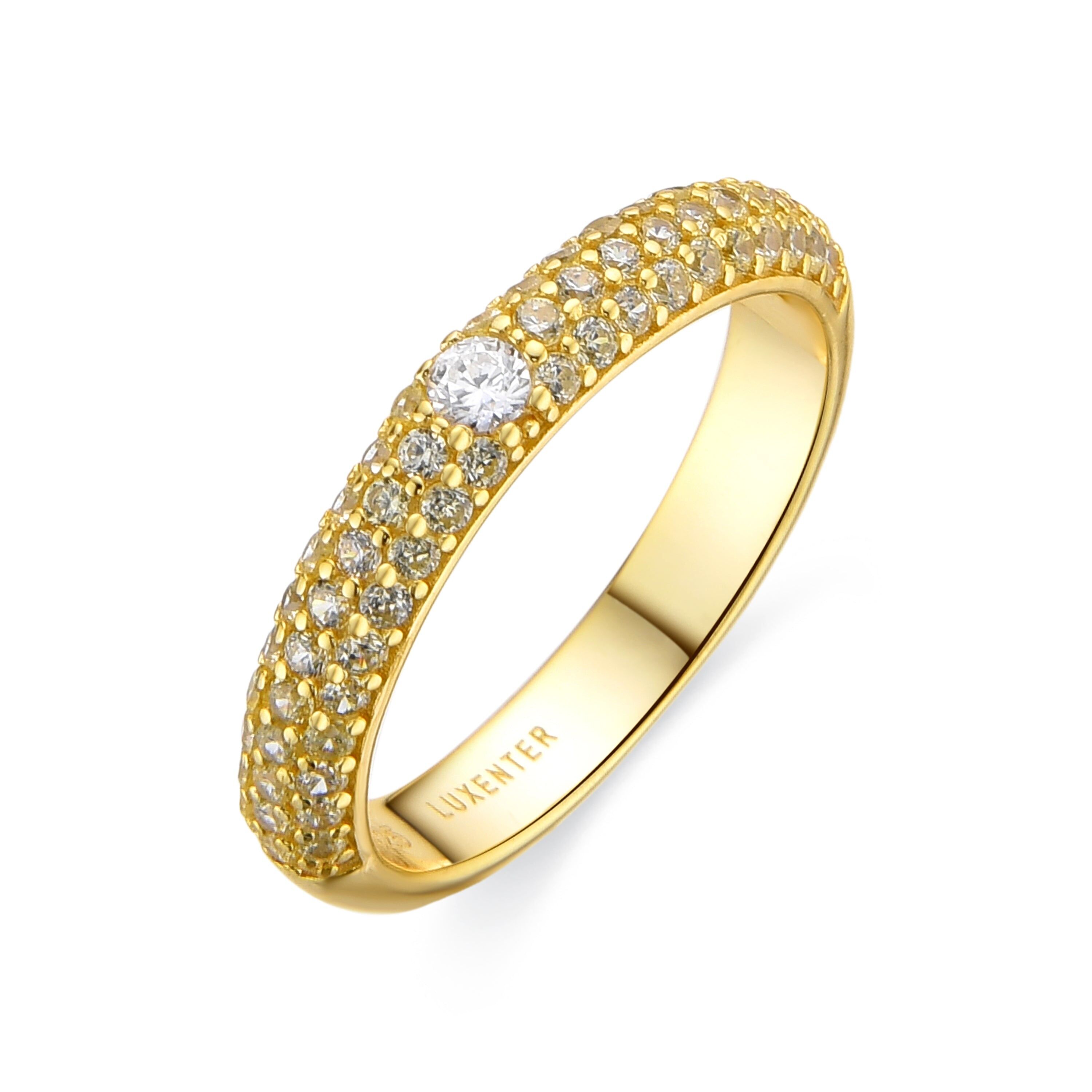 Anello Luxenter in argento sterling 925 e Padparadscha rifinito in oro giallo 18k - Ontario