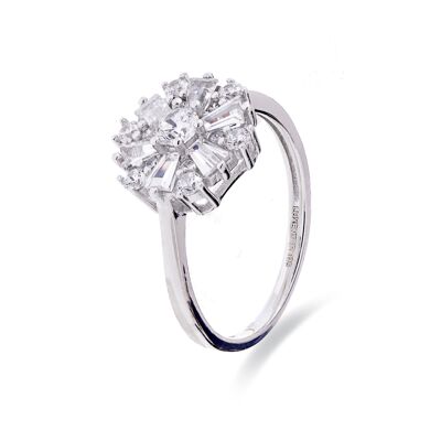 Anello Luxenter in argento Sterling 925 e zirconi lucidi con finitura rodio - Lorush