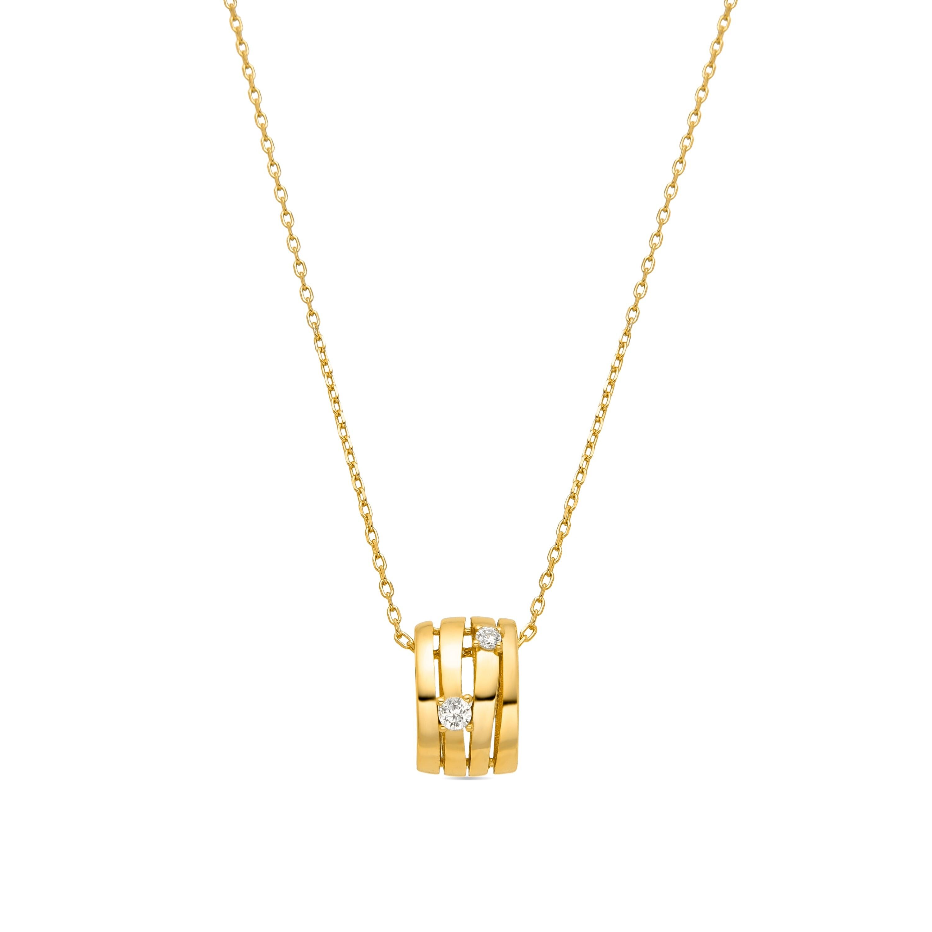 Collana Luxenter in argento Sterling 925 e zirconi lucidi con finitura in oro 18k - Duvid