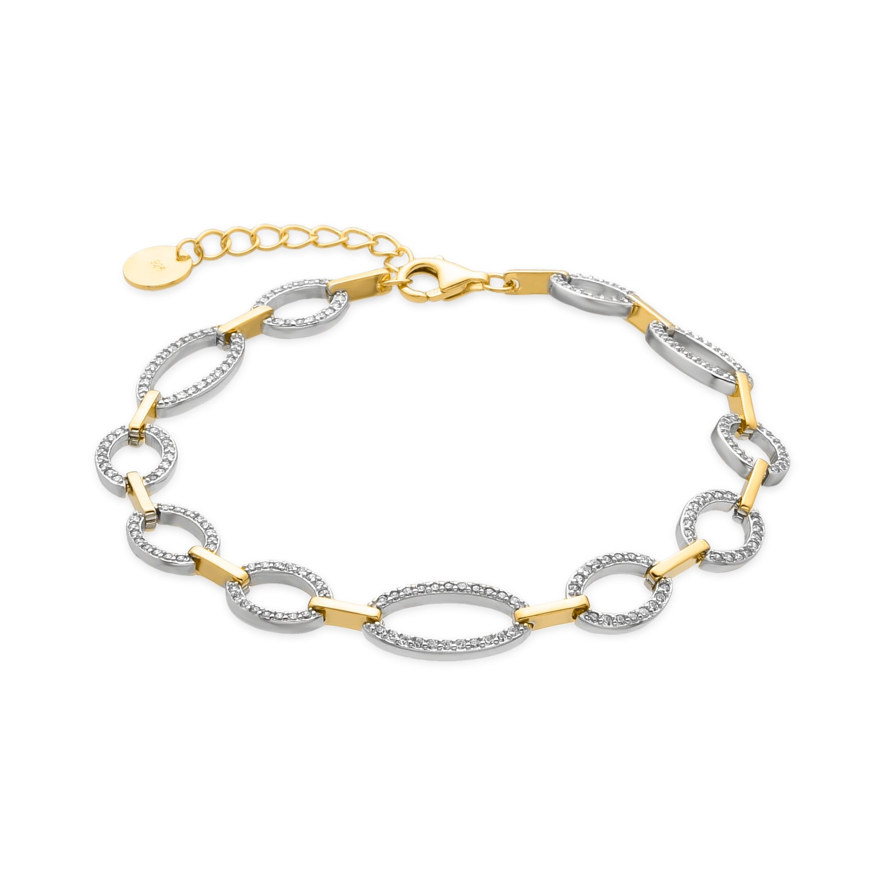 Bracciale Luxenter in argento Sterling 925 e zirconi lucidi con finitura in oro 18k - Phinthe