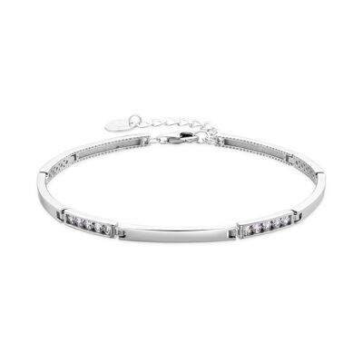 Bracciale Luxenter in Argento Sterling 925 e Zirconia Lucida con Finitura Rodio - Subeo