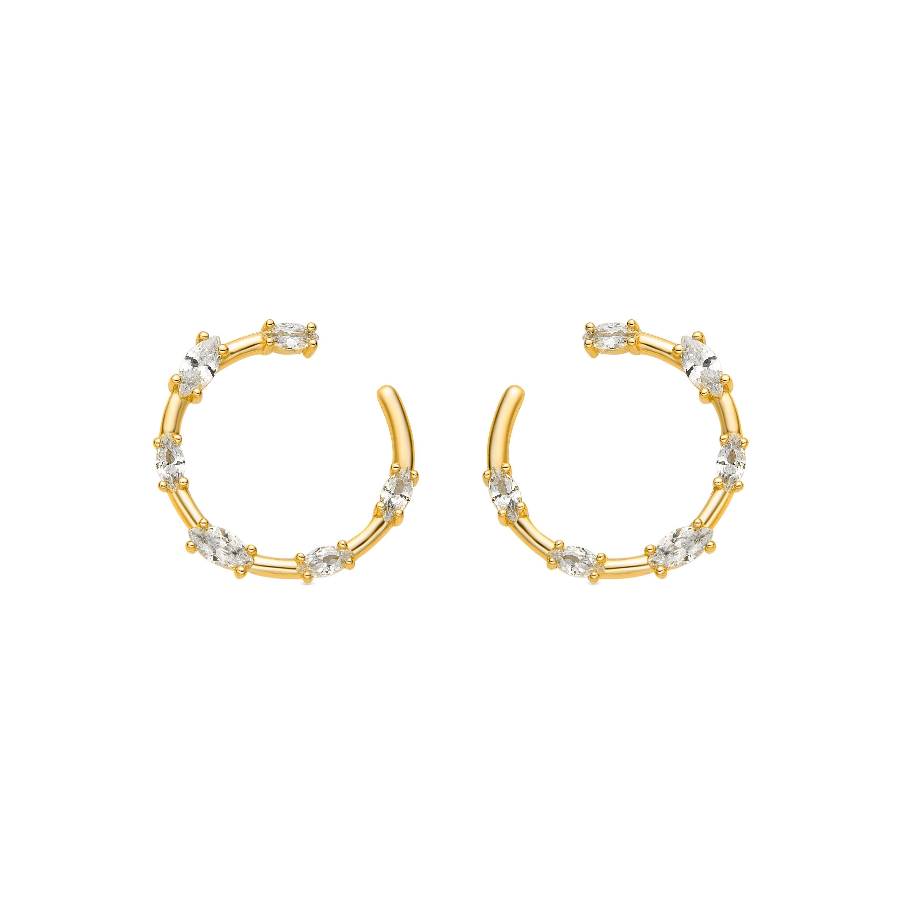 Orecchini Luxenter in argento sterling 925 e zirconi lucidi con finitura in oro 18k - Parkya