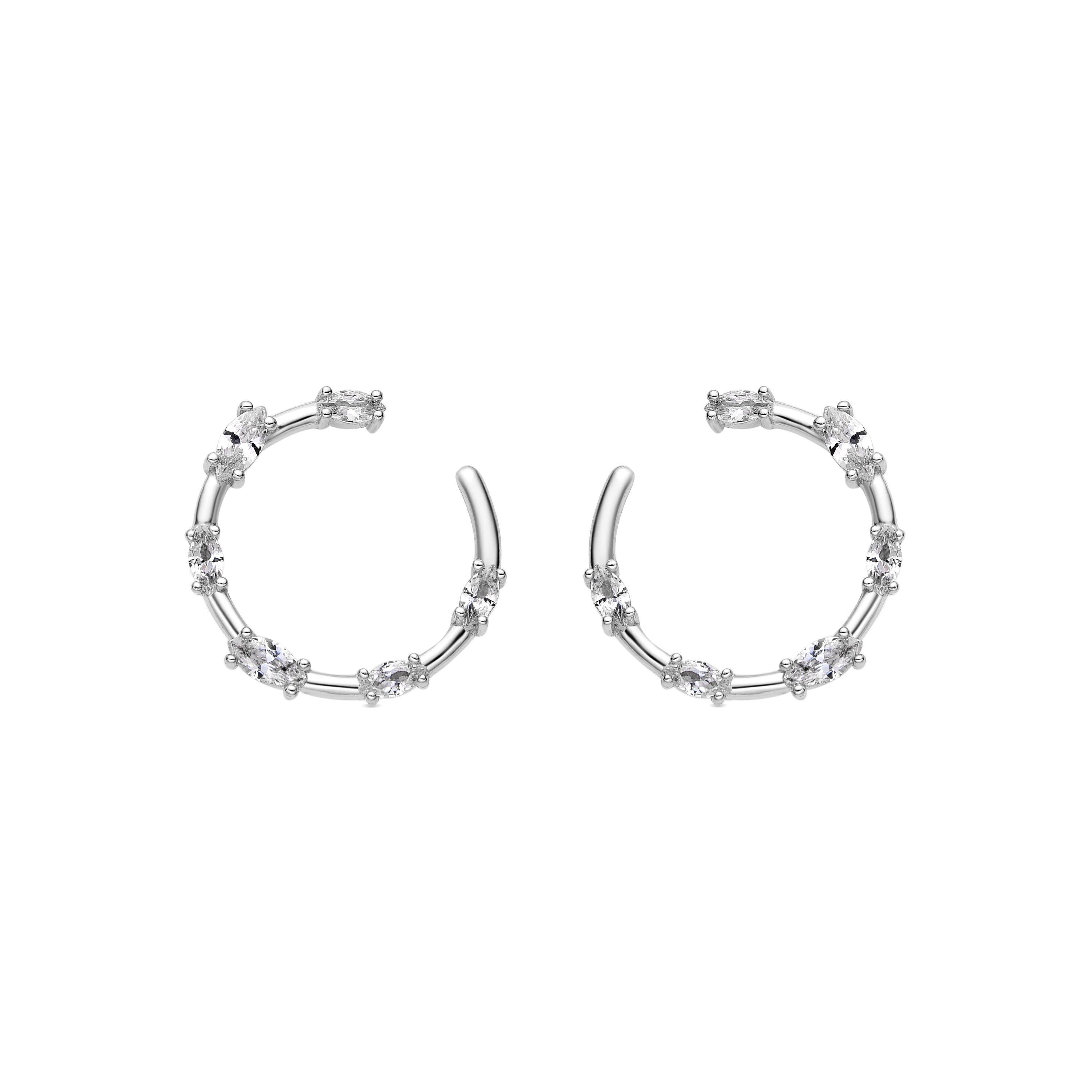 Orecchini Luxenter in argento Sterling 925 e zirconi lucidi con finitura rodio - Parkya