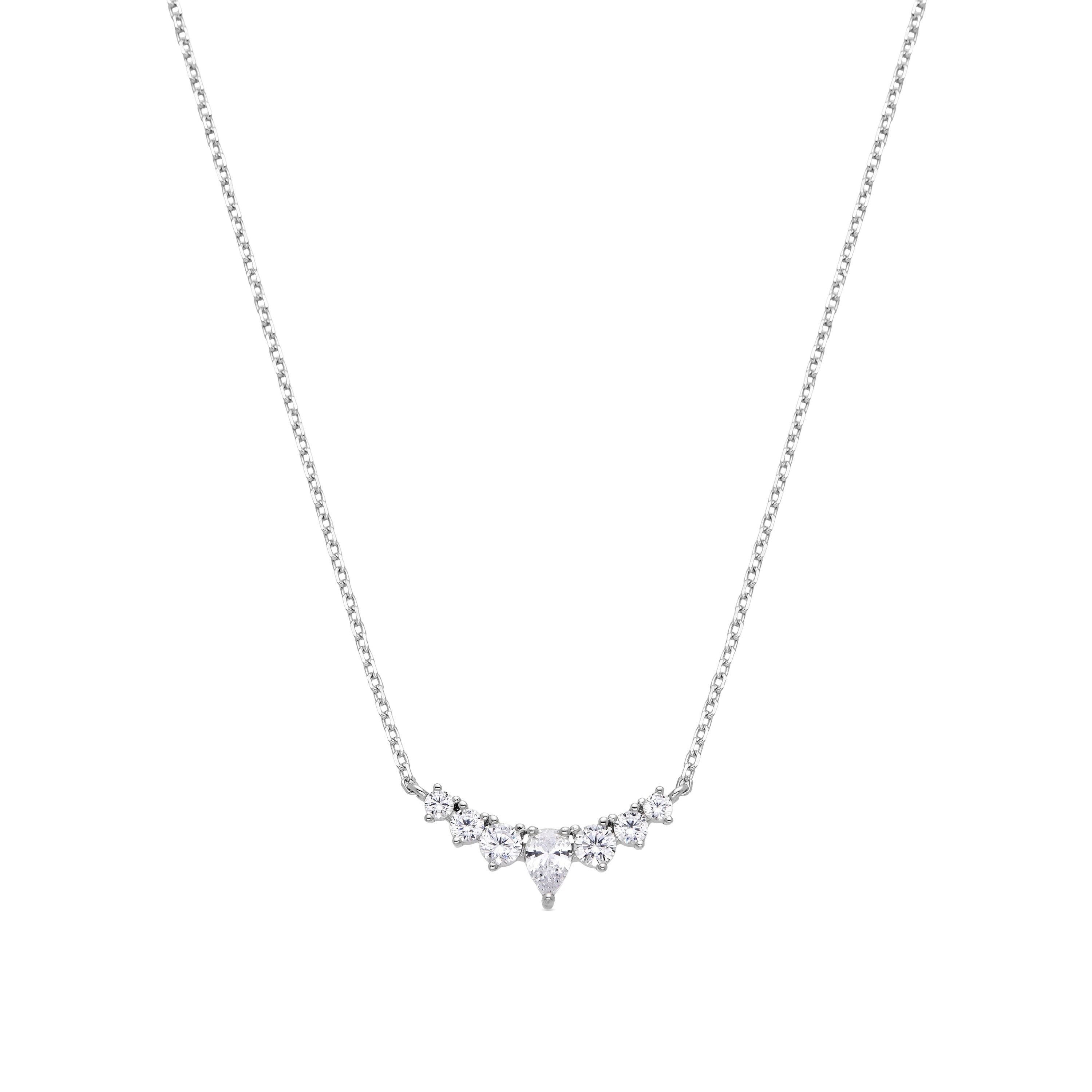 Collana Luxenter in argento Sterling 925 e zirconi lucidi con finitura rodio - Anviba