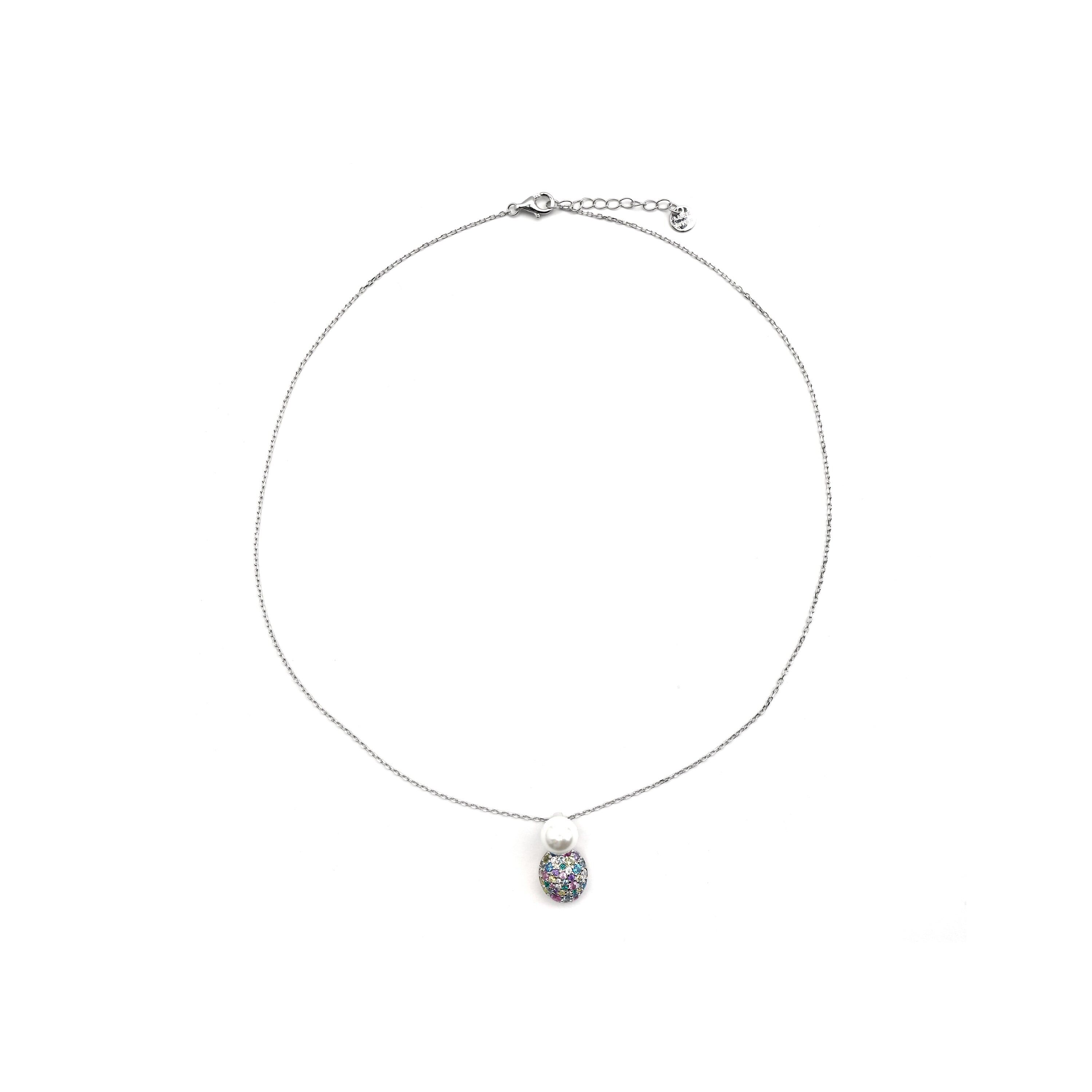 Collier Luxenter en argent sterling 925 et zircones multicolores avec finition rhodiée - Zumsa
