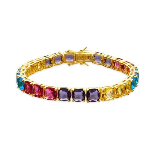 Pulsera Luxenter de Plata de Ley 925 y Cuarzo Hidrotermal Multicolor acabado oro 18k - Thorka