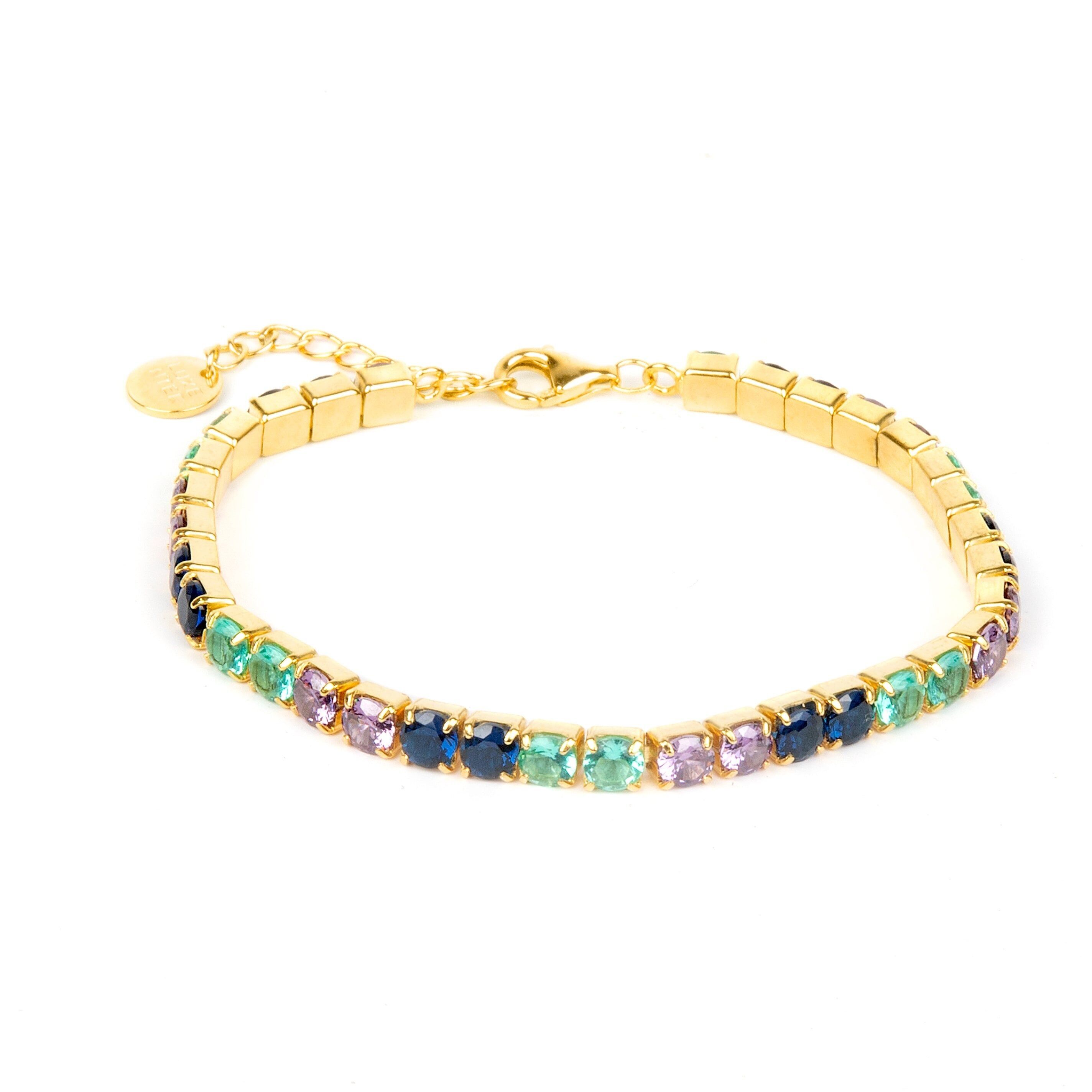 Luxenter Bracelet in 925 Sterling Silver and Sapphire Zirconia with 18k Gold Finish - Tyhad