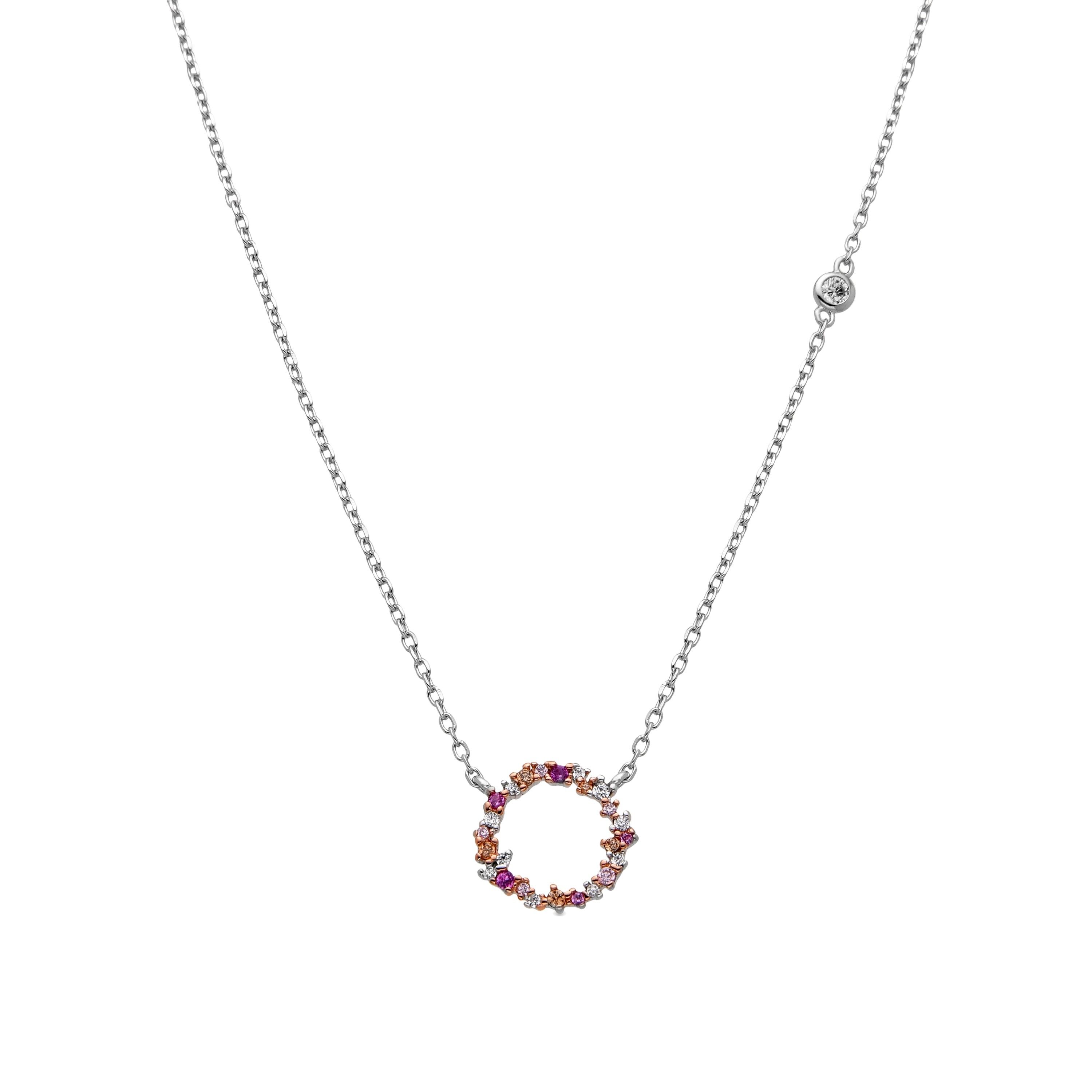 Collana Luxenter in argento Sterling 925 e zirconi multicolor con finitura rodio - Thilak