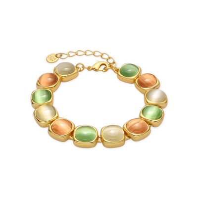 Bracciale Luxenter con Occhio di Gatto Multicolore Finitura Oro 18k - Shureo