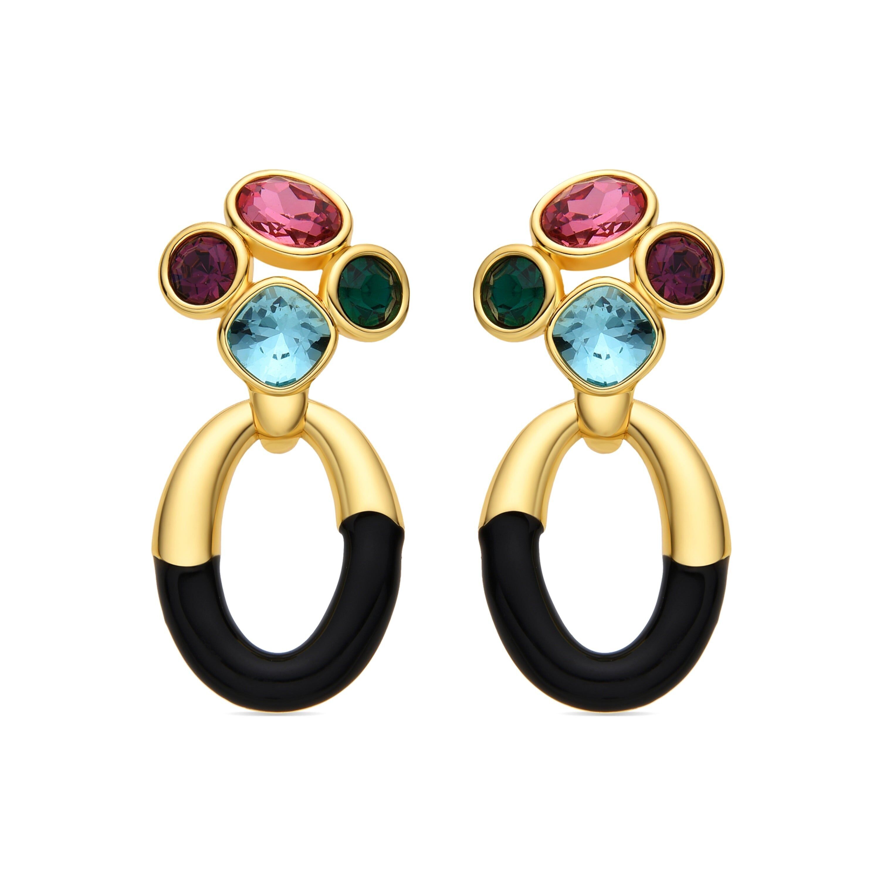 Orecchini Luxenter con Zirconia Multicolore Finitura Oro 18k - Adba