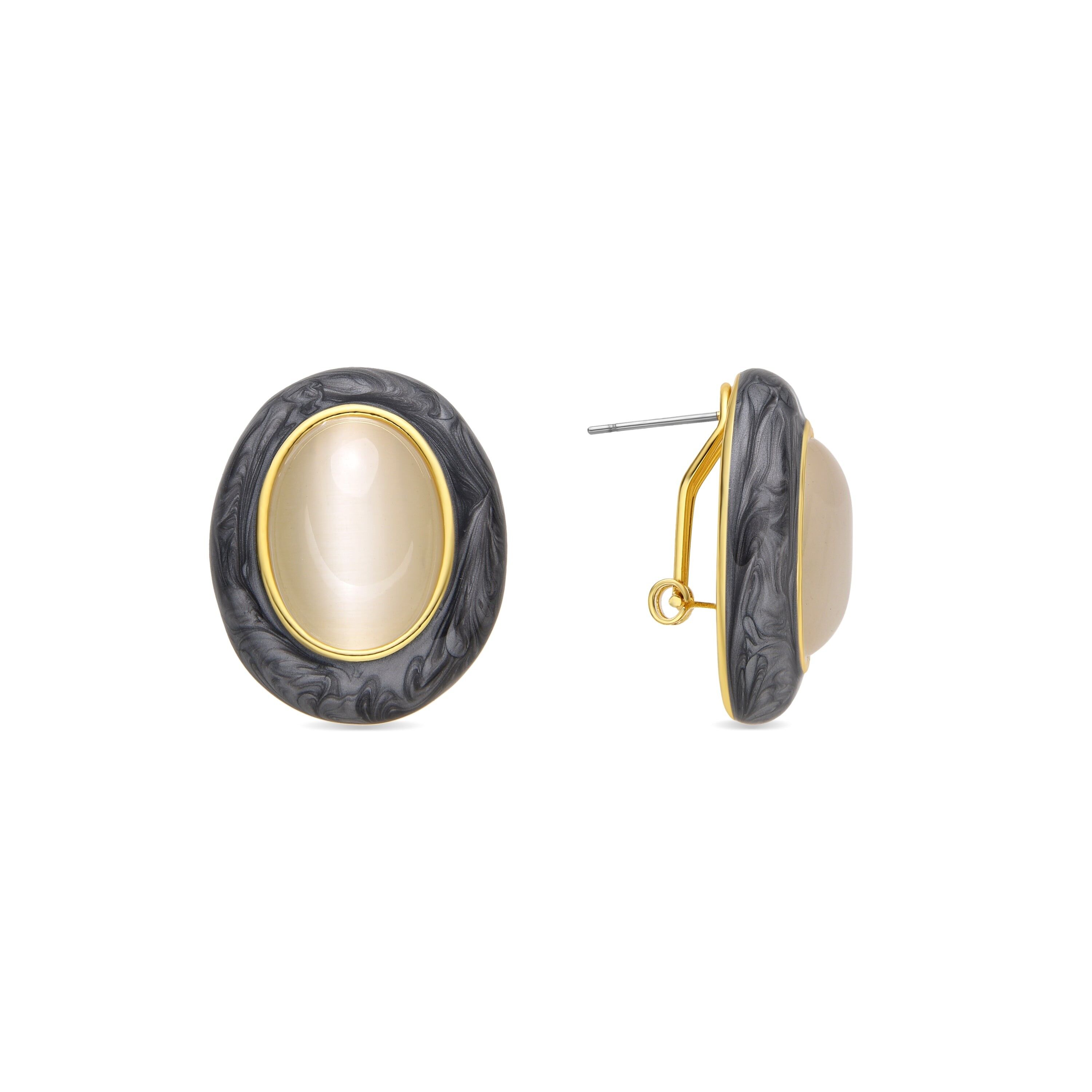 Orecchini Cat's Eye Luxenter con finitura in oro 18k - Lyme