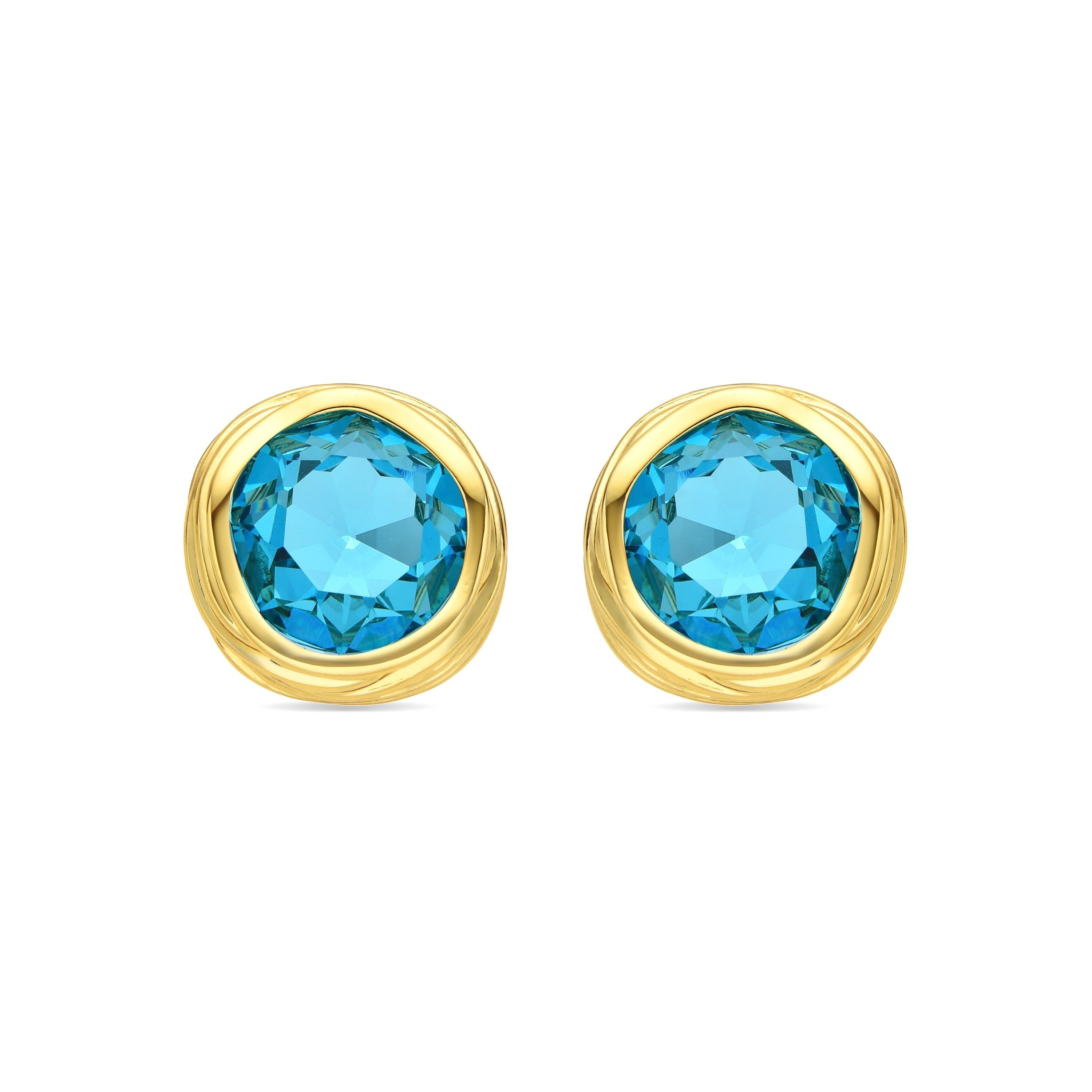 Orecchini Luxenter con cristallo blu finitura oro 18k - Nianli