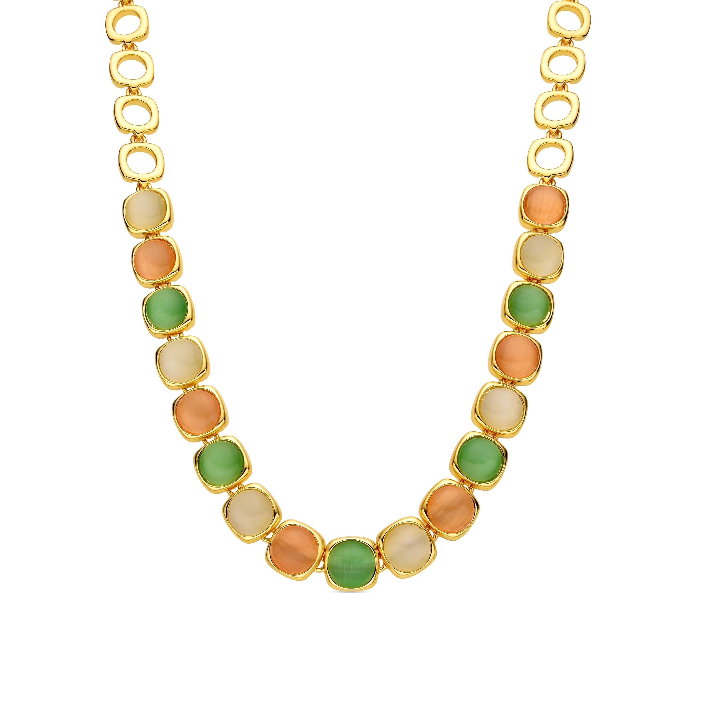 Collana Luxenter con occhio di gatto multicolore finitura oro 18k - Shureo