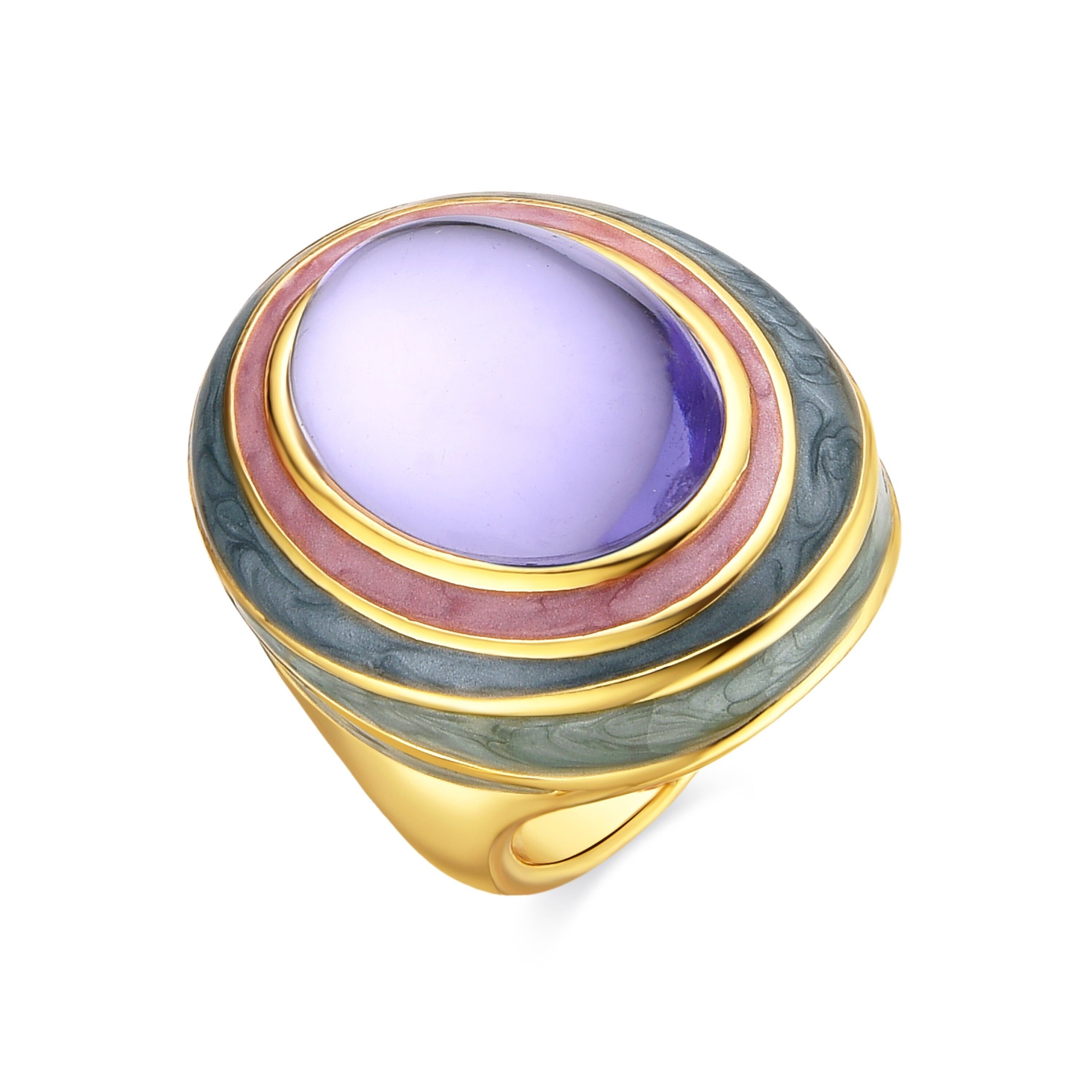 Anello Luxenter con cristallo viola finitura oro 18k - Nori