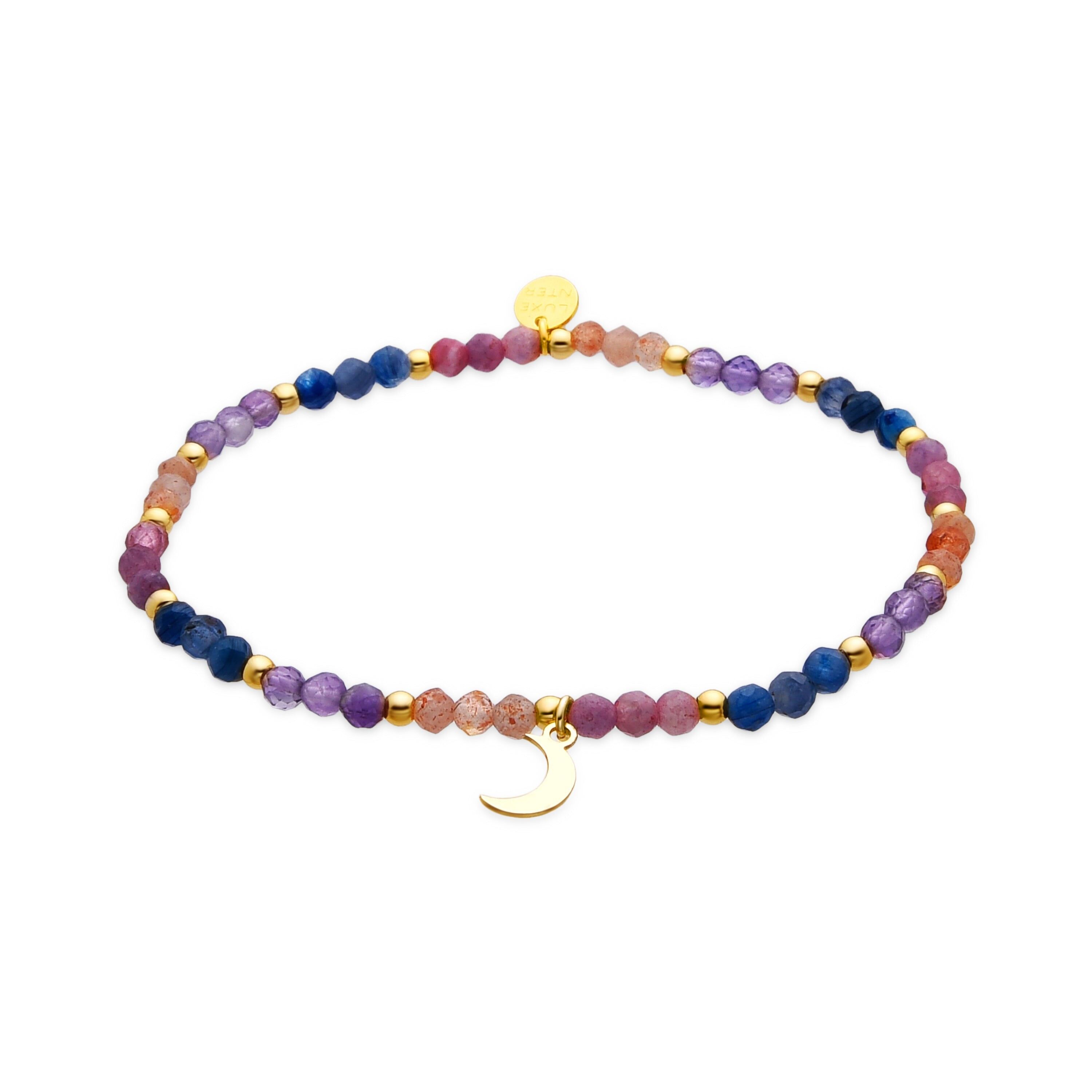 Bracciale Luxenter in argento sterling 925 e cristallo multicolore con finitura oro 18k - Linshu