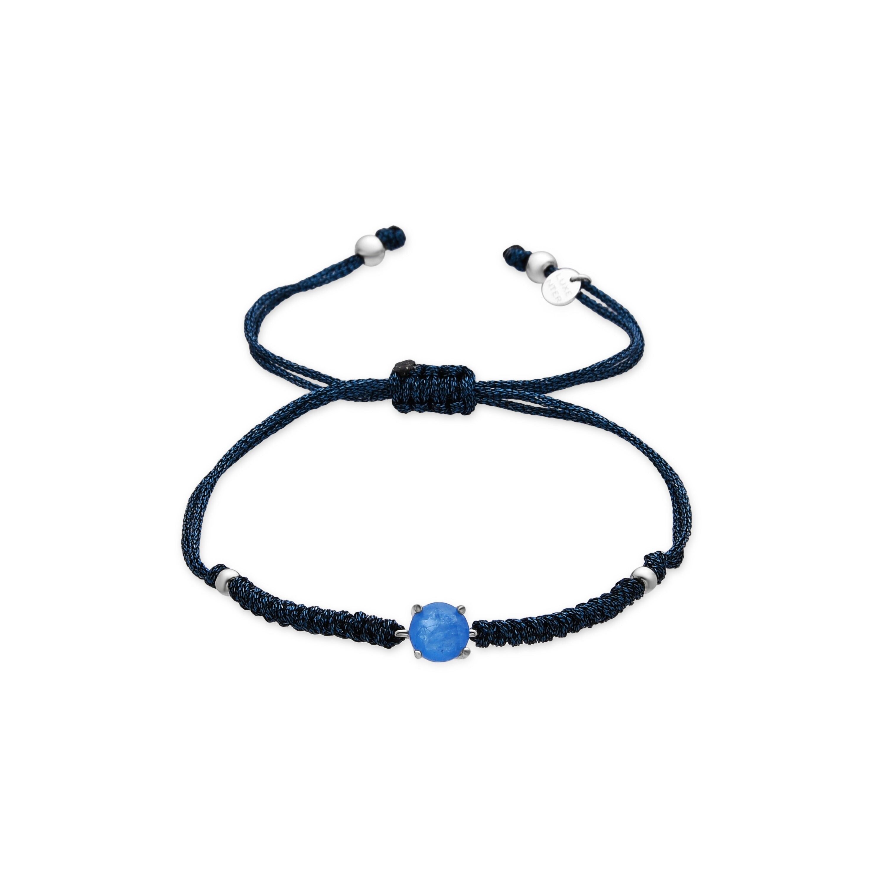 Bracciale Luxenter in argento Sterling 925 e quarzo idrotermale azzurro chiaro con finitura rodio - Akma