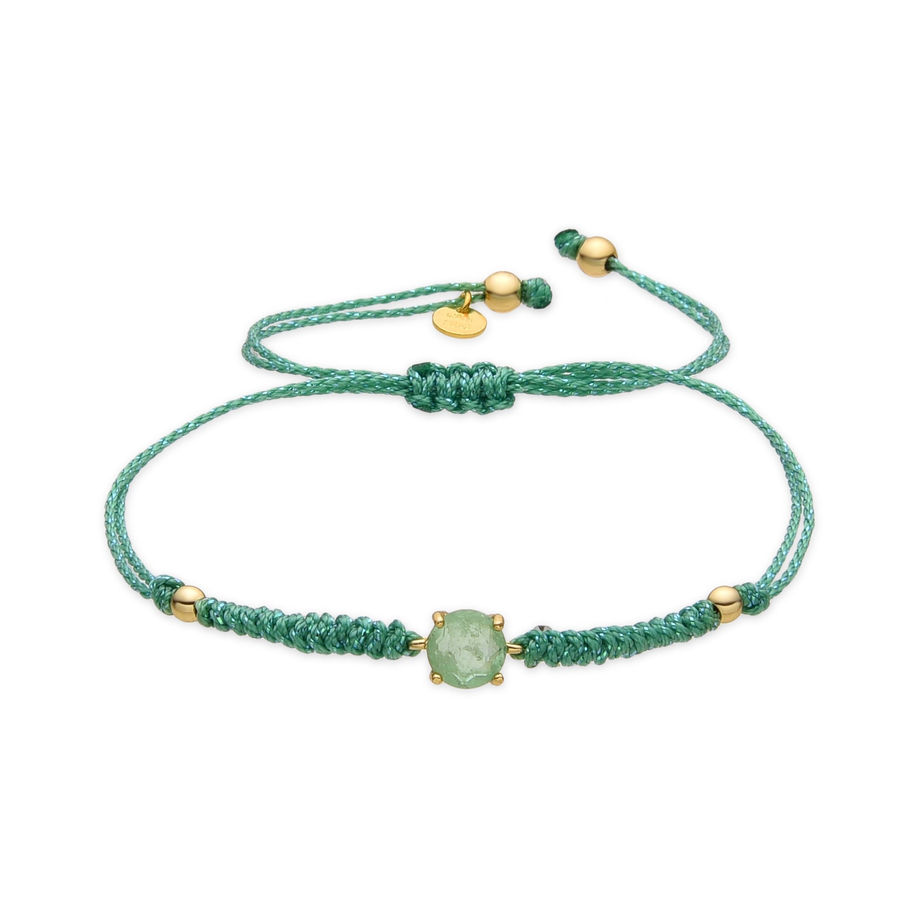 Bracciale Luxenter in argento sterling 925 e quarzo idrotermale verde pastello con finitura in oro 18k - Akma