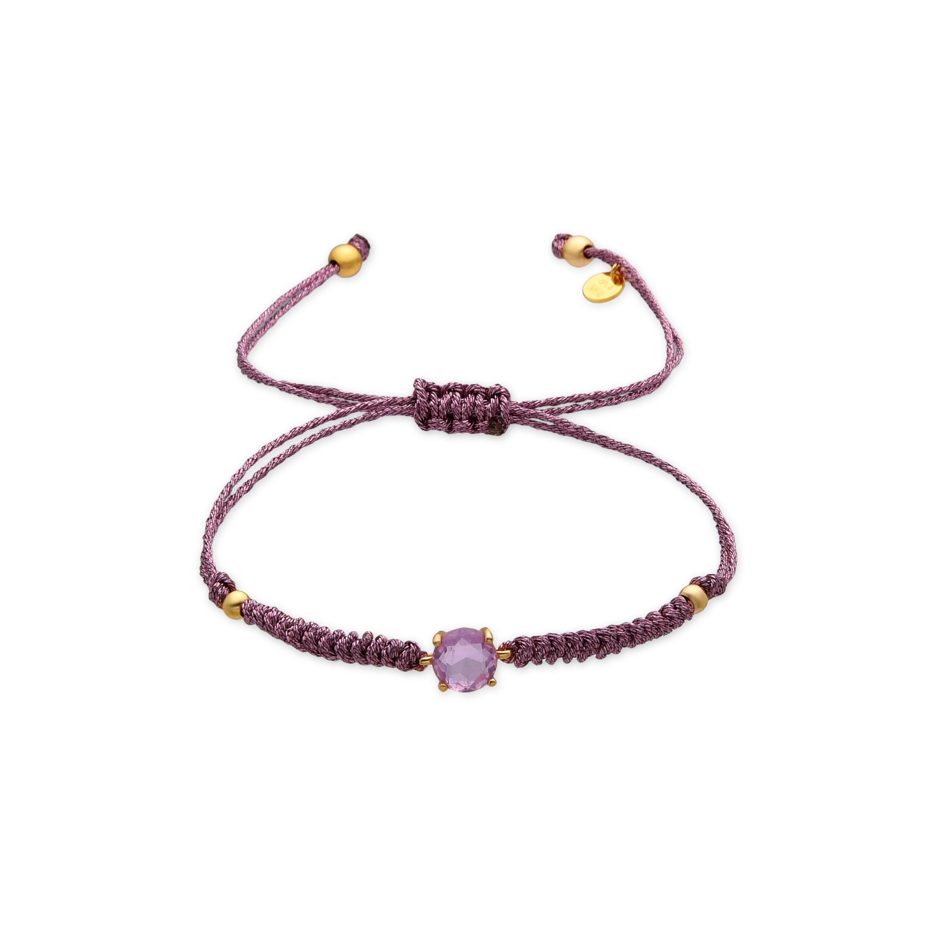 Bracciale Luxenter in argento Sterling 925 e quarzo Kunzite idrotermale con finitura in oro 18k - Akma