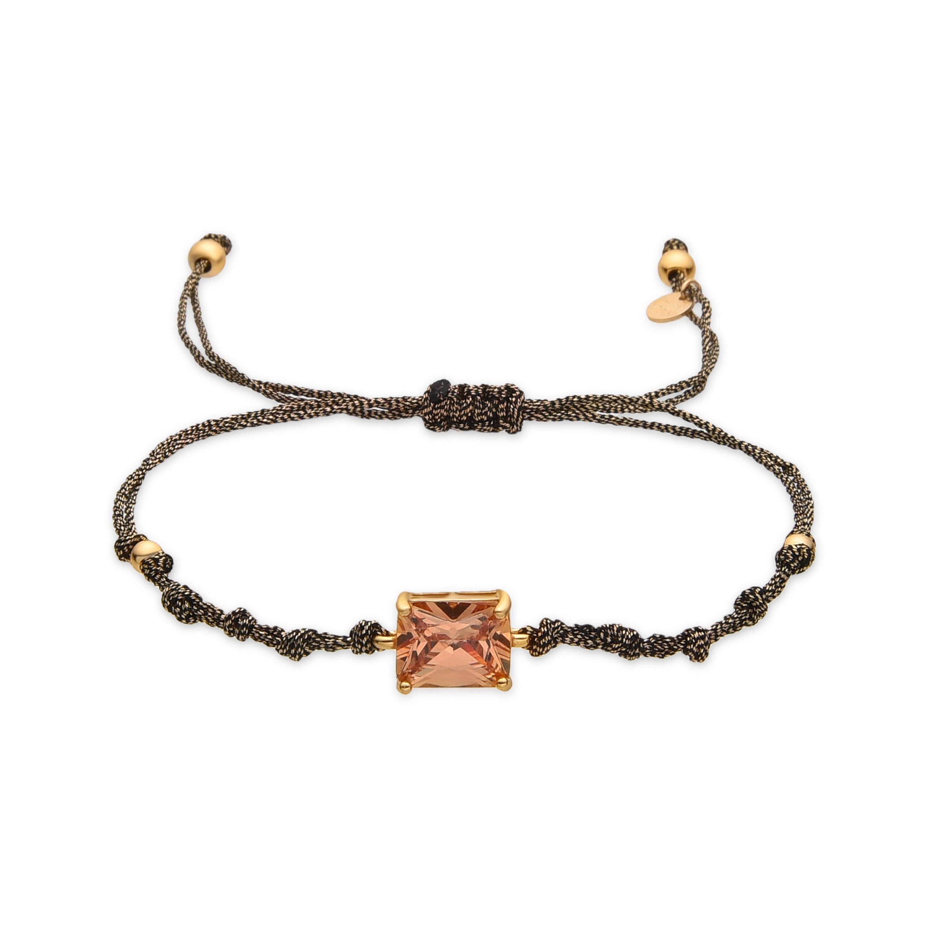 Bracciale Luxenter in argento Sterling 925 e zirconi champagne con finitura oro 18k - Askuo