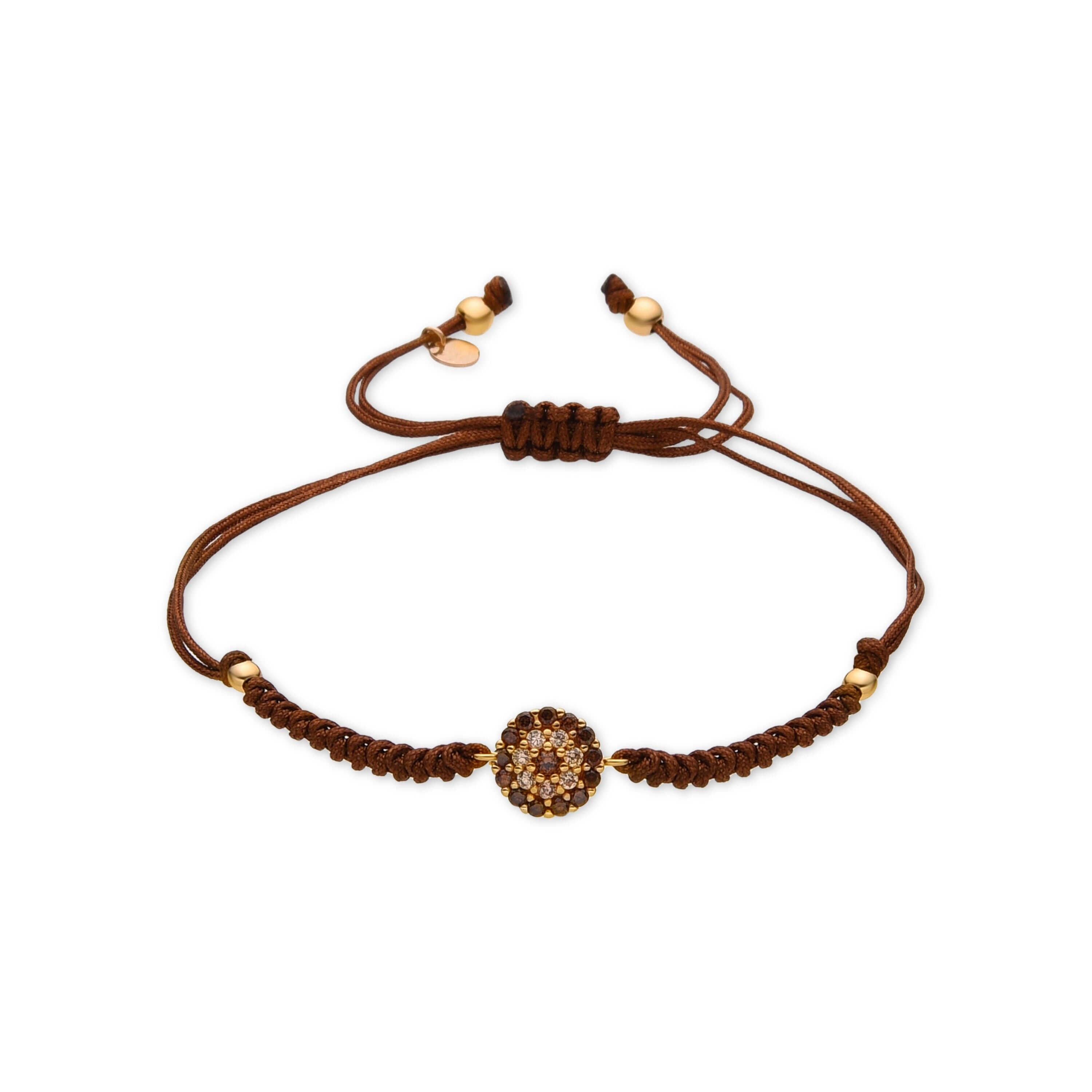 Luxenter-Armband aus 925er Sterlingsilber und braunem Zirkonia mit 18 Karat Gold-Finish - Ziadri