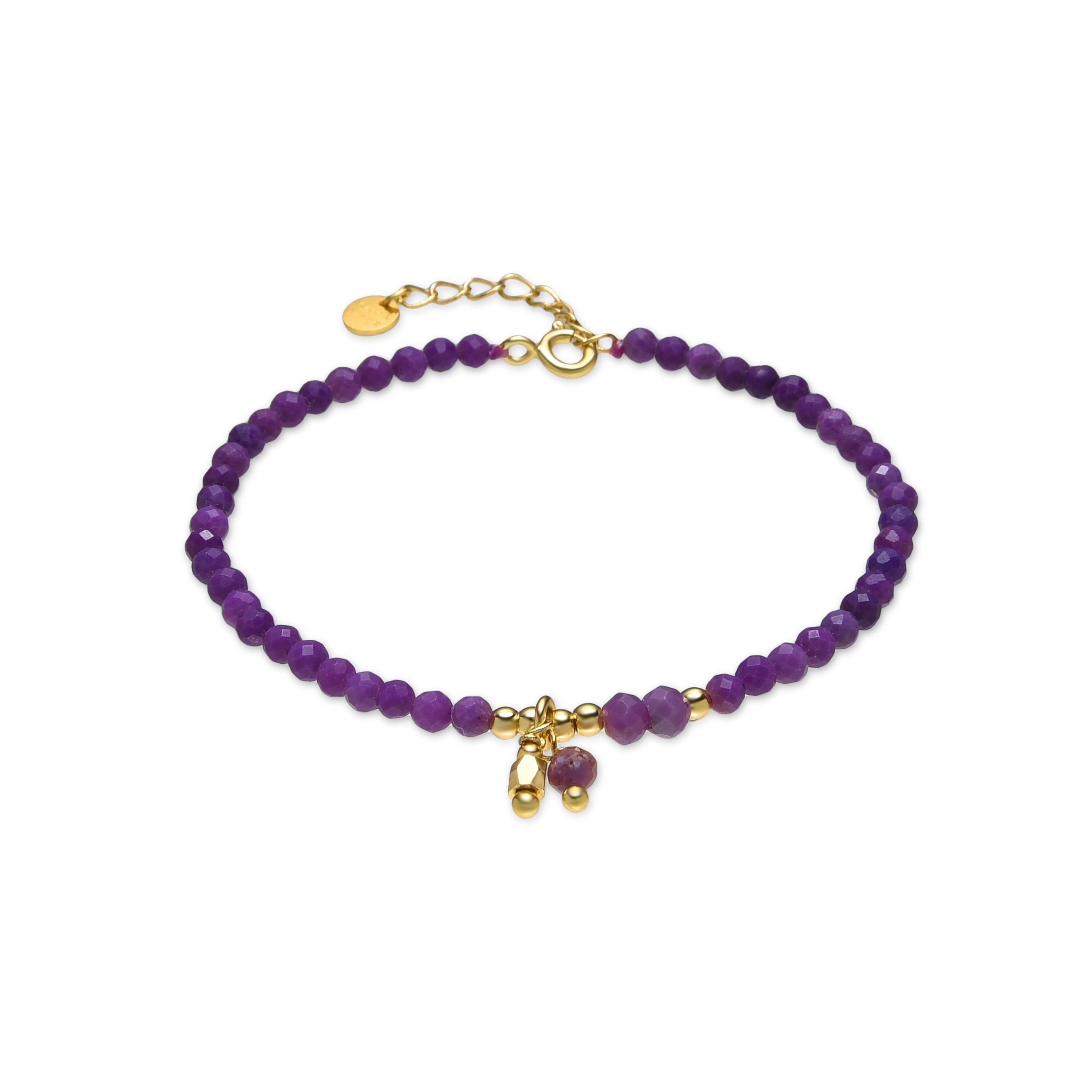 Bracciale Luxenter in argento sterling 925 e cristallo viola con finitura oro 18k - Riccus