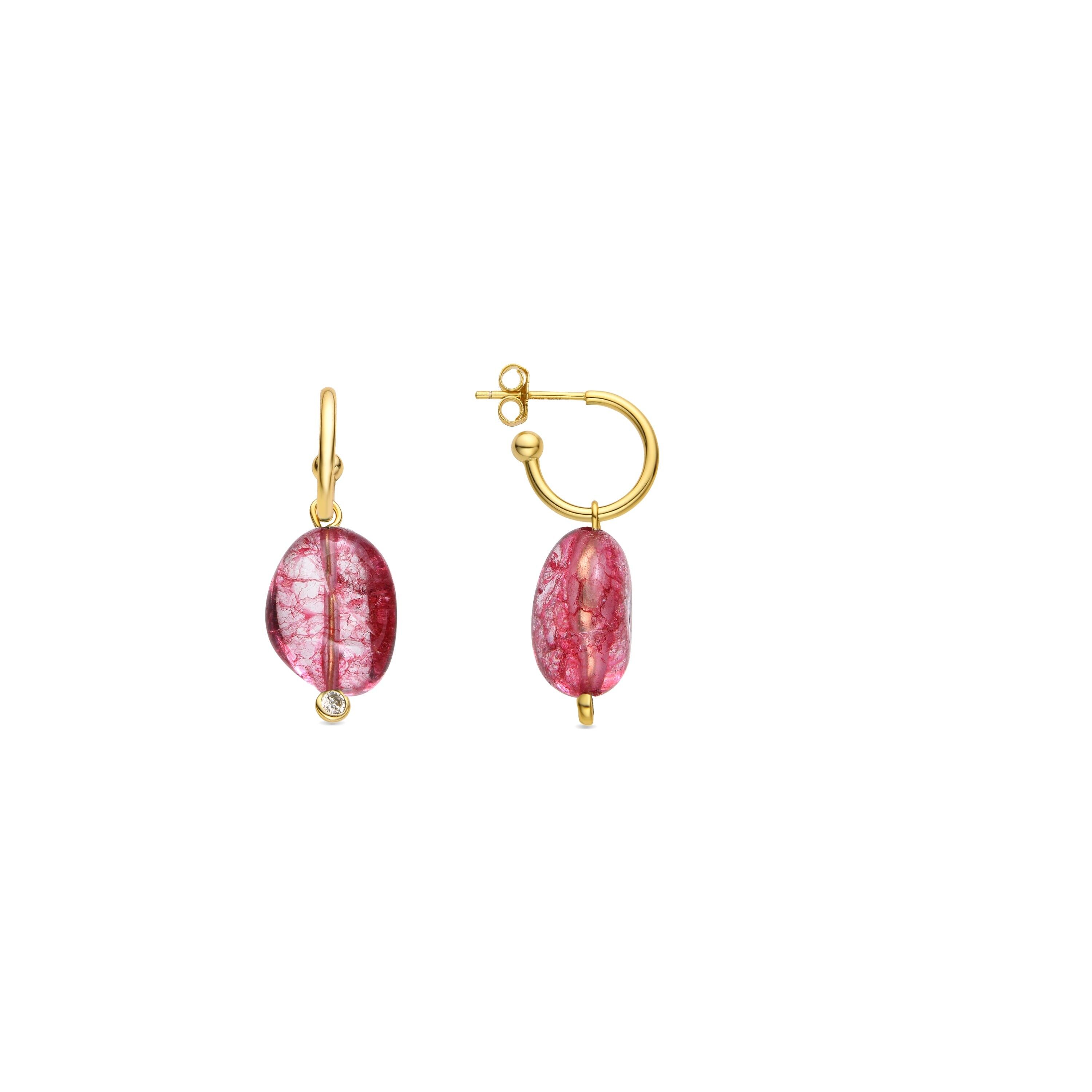 Orecchini Luxenter in argento sterling 925 e cristallo rosa chiaro con finitura oro 18k - Xiua