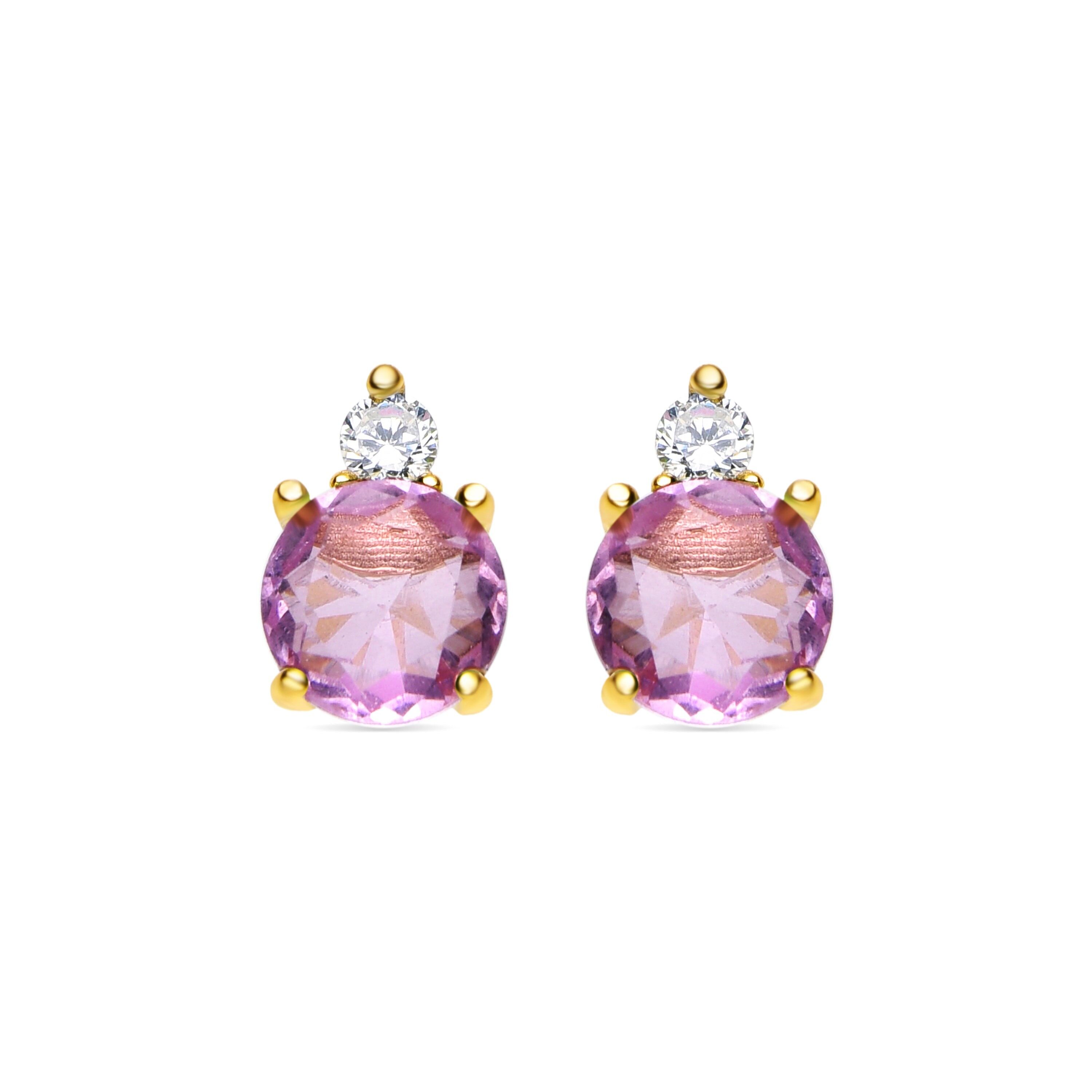 Orecchini Luxenter in argento sterling 925 e quarzo kunzite idrotermale con finitura in oro 18k - Akma