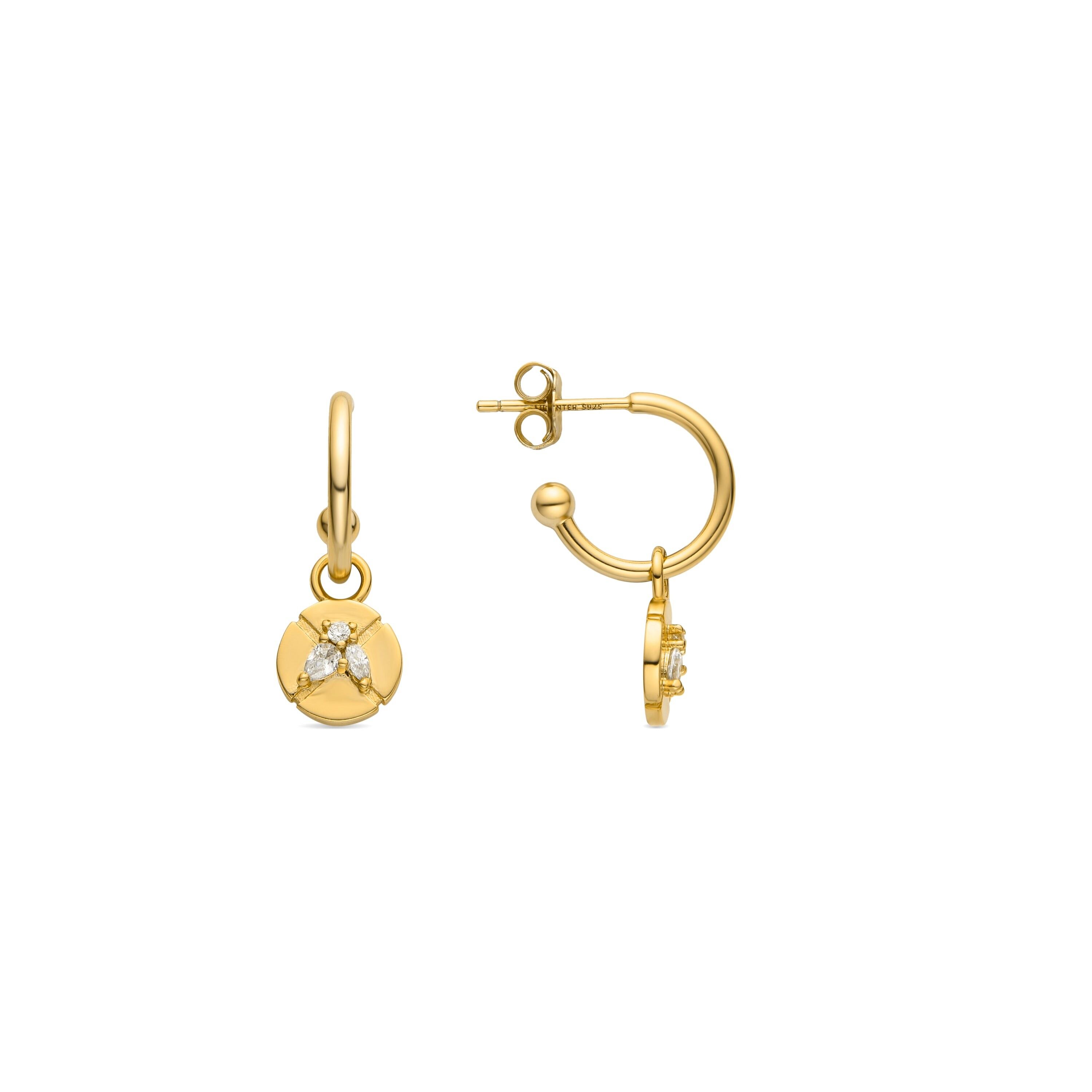 Orecchini Luxenter in argento Sterling 925 e zirconi lucidi con finitura in oro 18k - Ufore