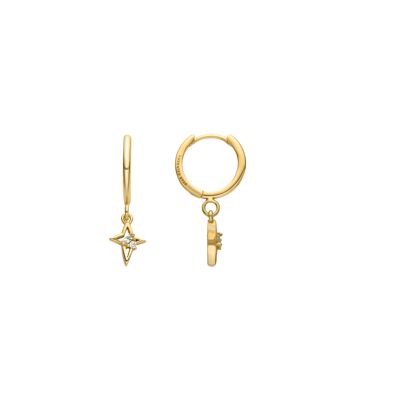 Orecchini Luxenter in argento sterling 925 e zirconi brillanti con finitura in oro 18k - Radeu