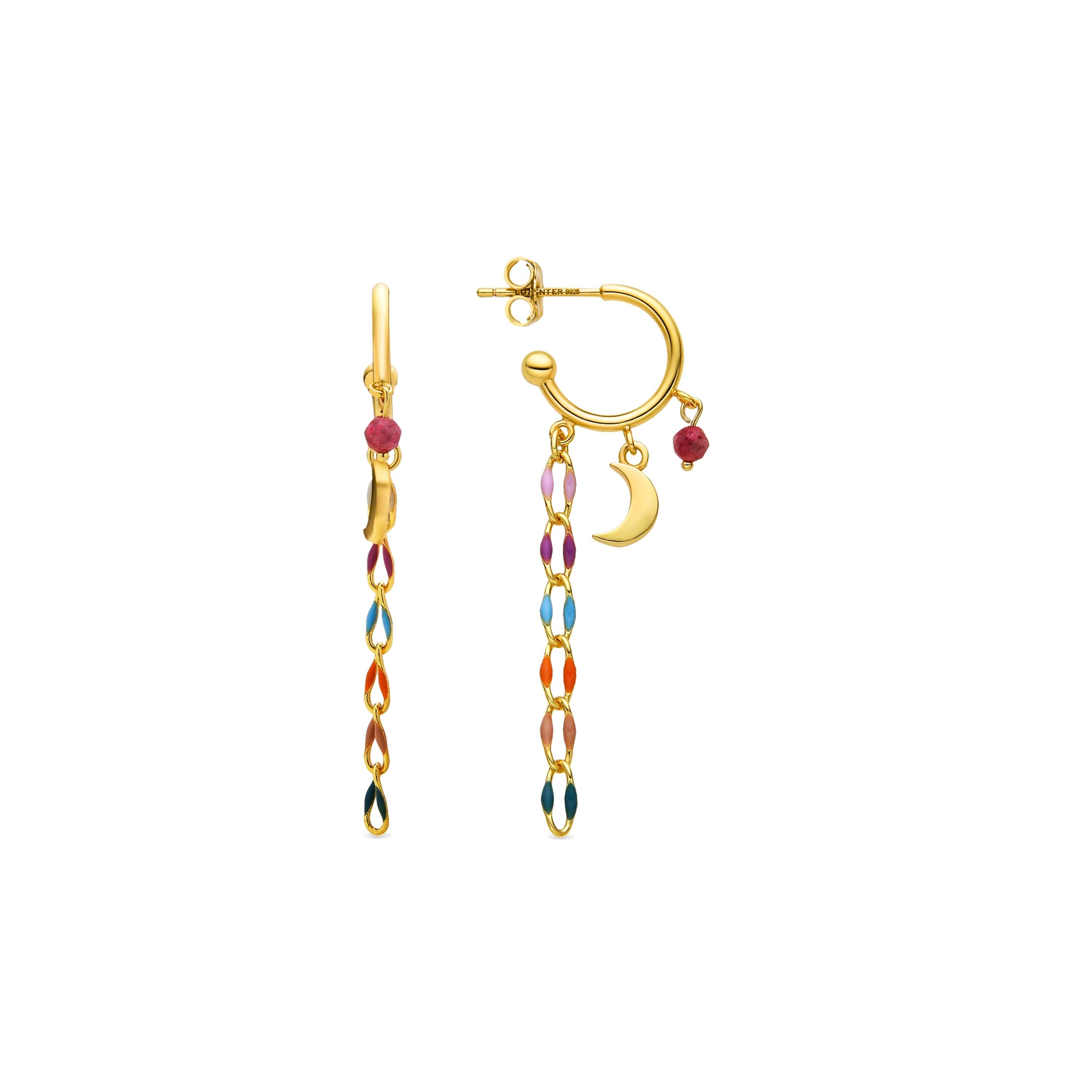 Orecchini Luxenter in argento sterling 925 e lacca multicolore con finitura oro 18k - Omtra