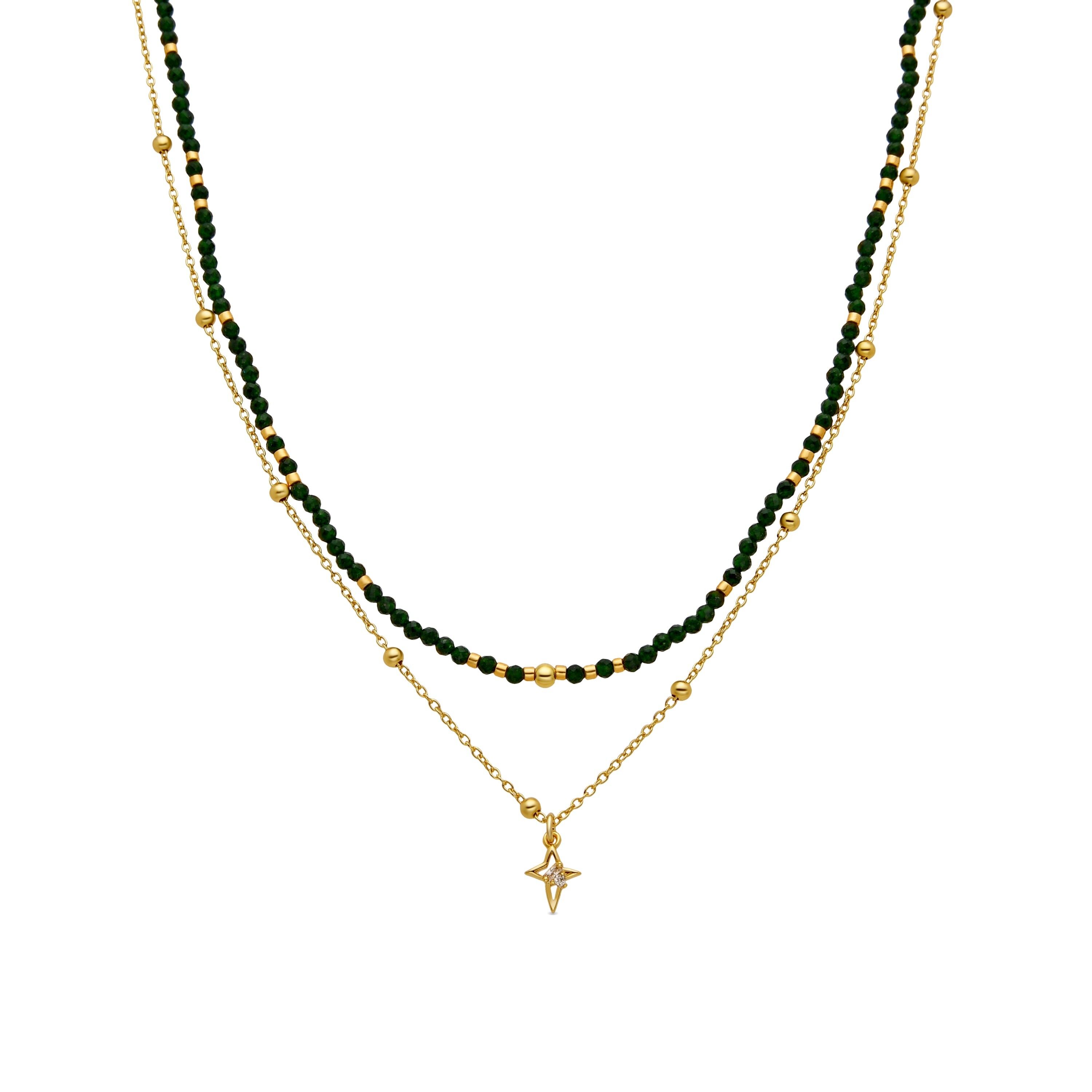 Collana Luxenter in argento Sterling 925 e zirconi lucidi con finitura in oro 18k - Mipur