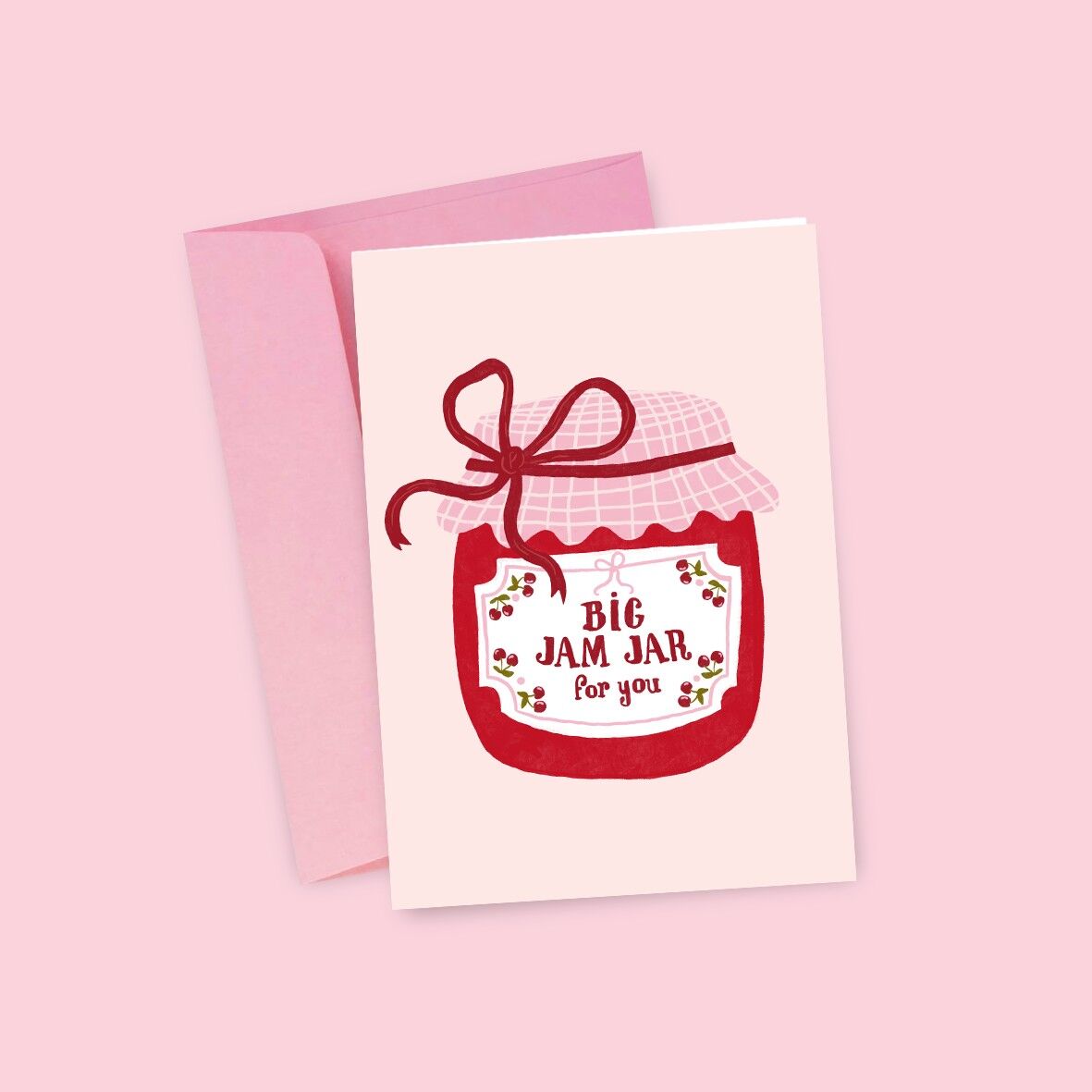 Cartolina postale. Un grande barattolo di marmellata per te