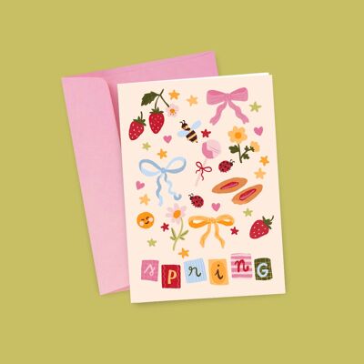 Carta postal . Primavera