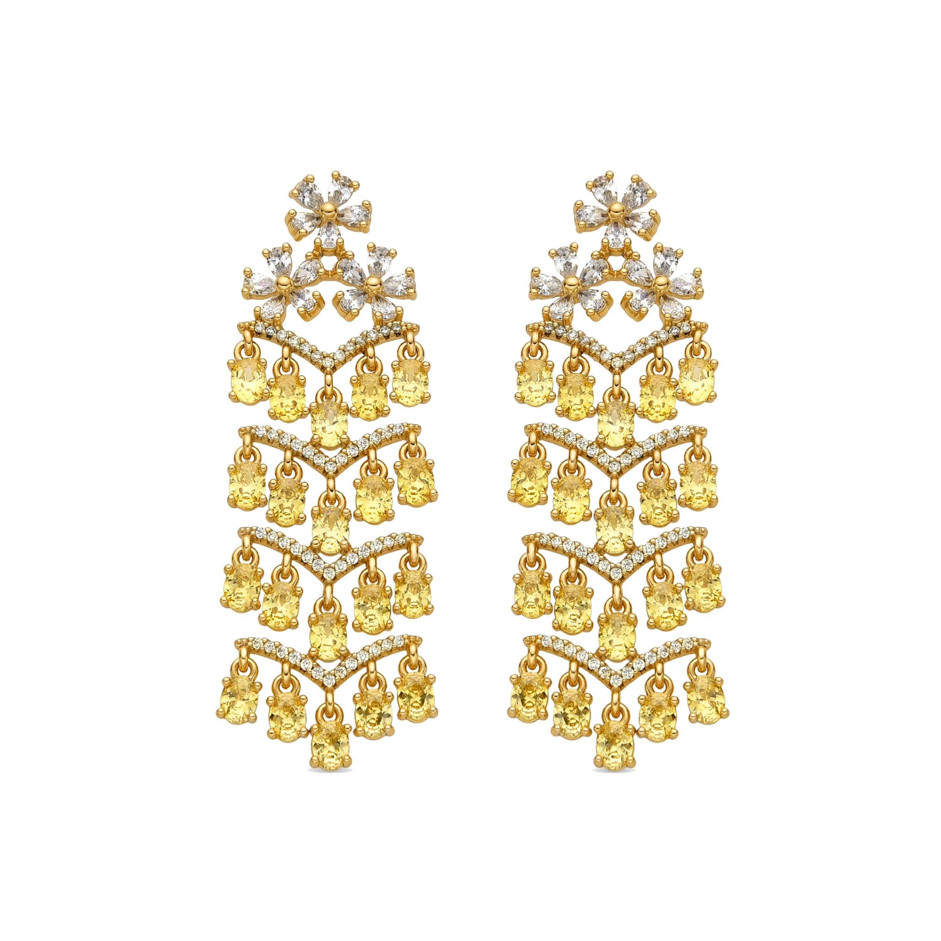 Orecchini Luxenter con finitura Padparadscha oro 18k - Heweo