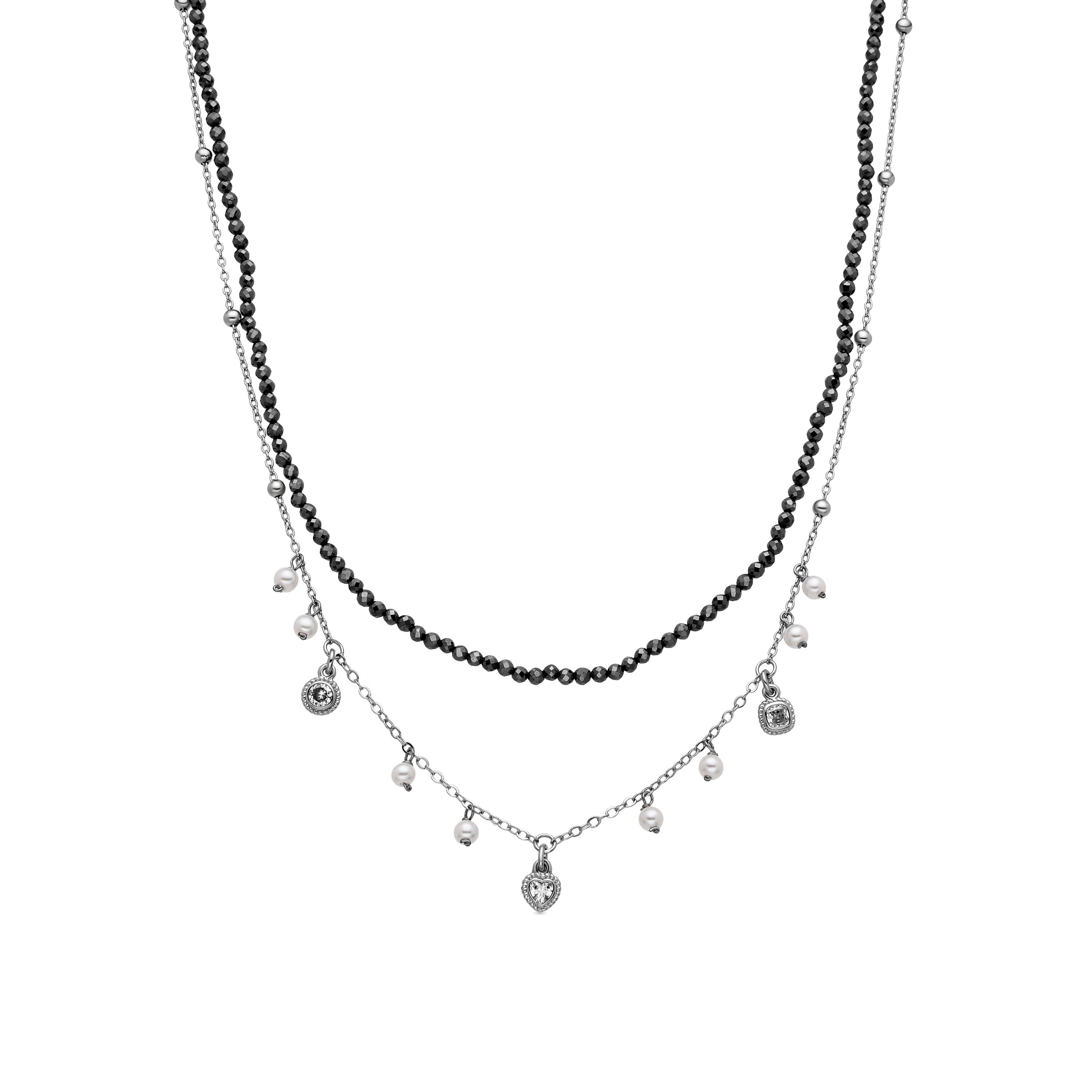 Collana Luxenter in Argento Sterling 925 e Perla Bianca con Finitura Rodio - Nexa