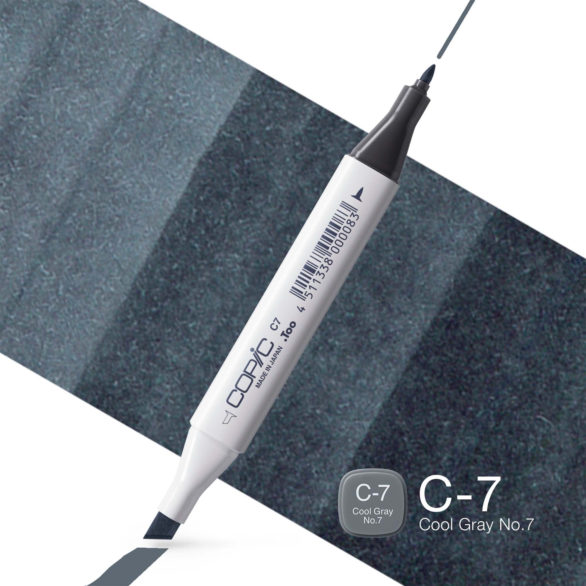 Pennarello colorato COPIC Classic - (C-7) Cool Gray n.7, Per arte e artigianato, colorazione, grafica, evidenziatore, design, anime, professionisti e principianti, materiali artistici e libri da colorare
