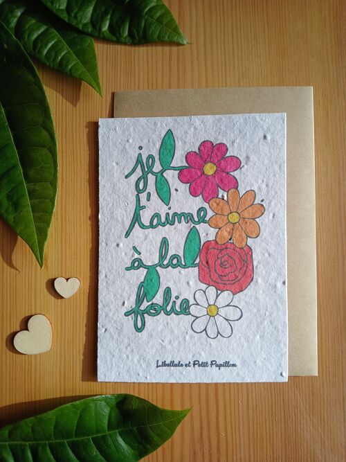 Carte à Planter "Je t'aime à la Folie"